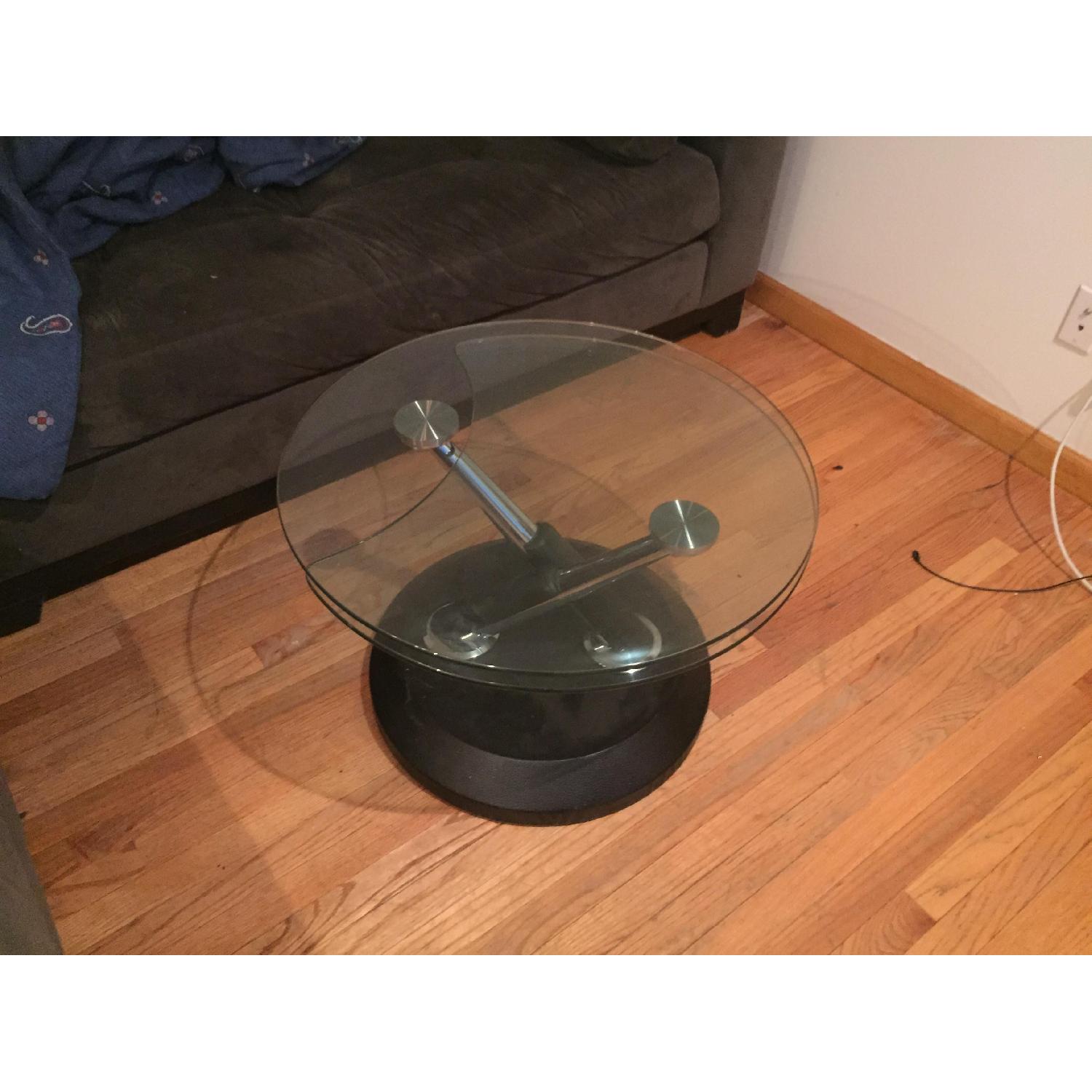 Magnussen Modesto Metal and Glass Swivel Coffee Table - image-1