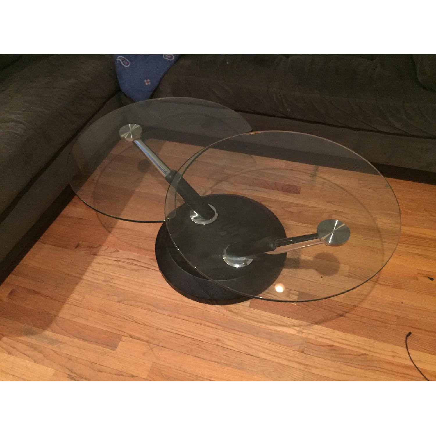 Magnussen Modesto Metal and Glass Swivel Coffee Table - image-3
