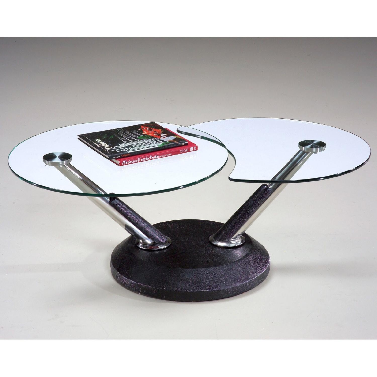 Magnussen Modesto Metal and Glass Swivel Coffee Table