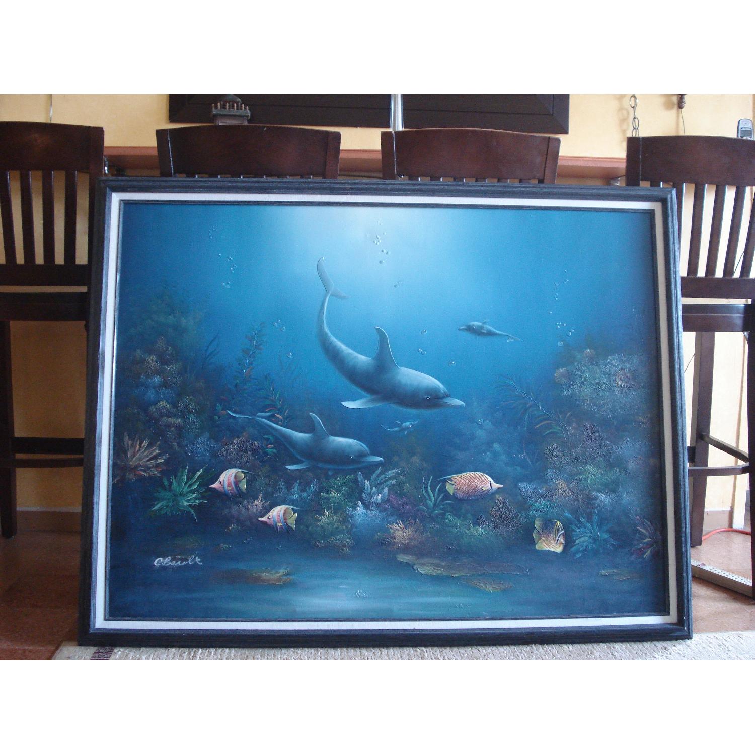 Raised Dolphin Painting by C. Benolt - image-1