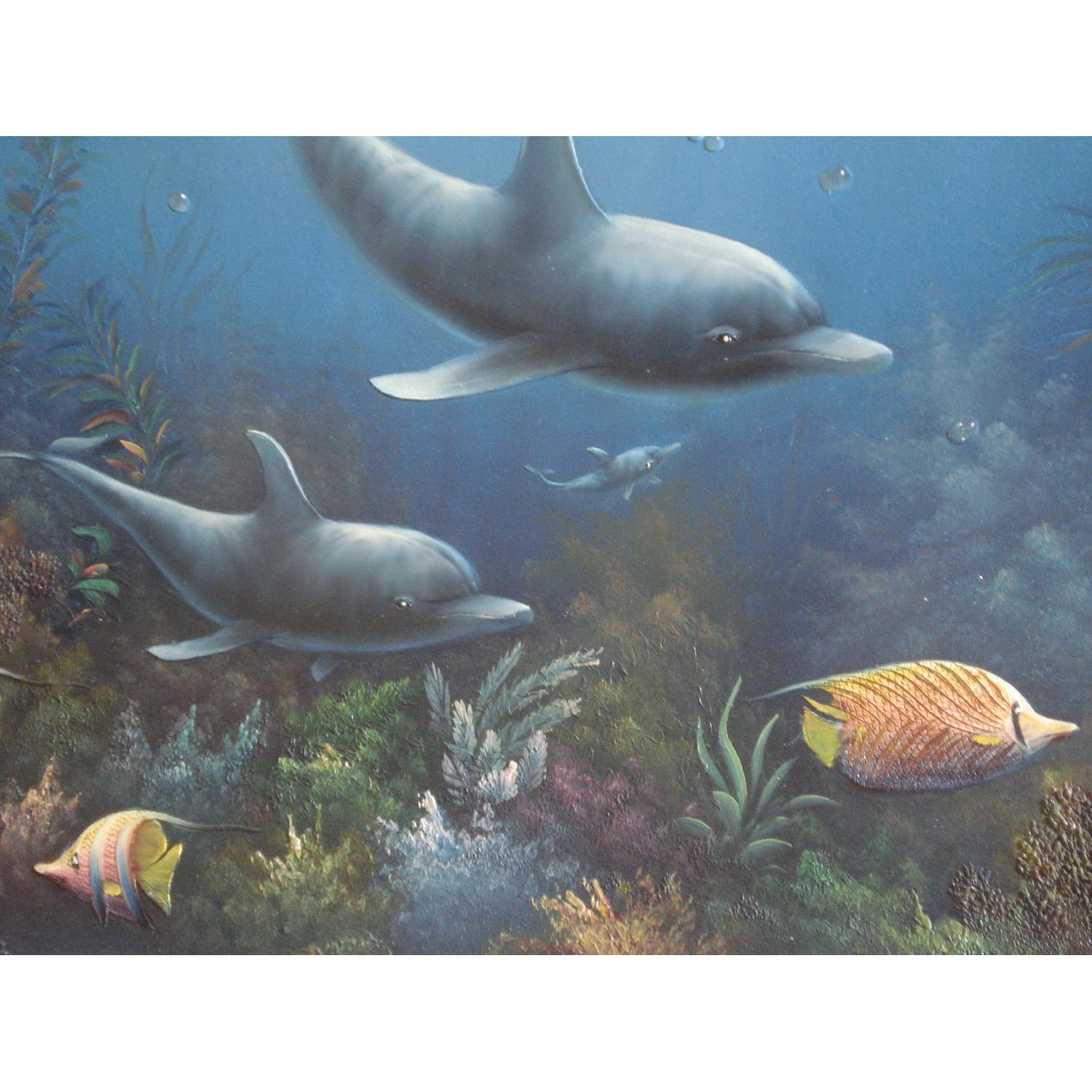 Raised Dolphin Painting by C. Benolt - image-2