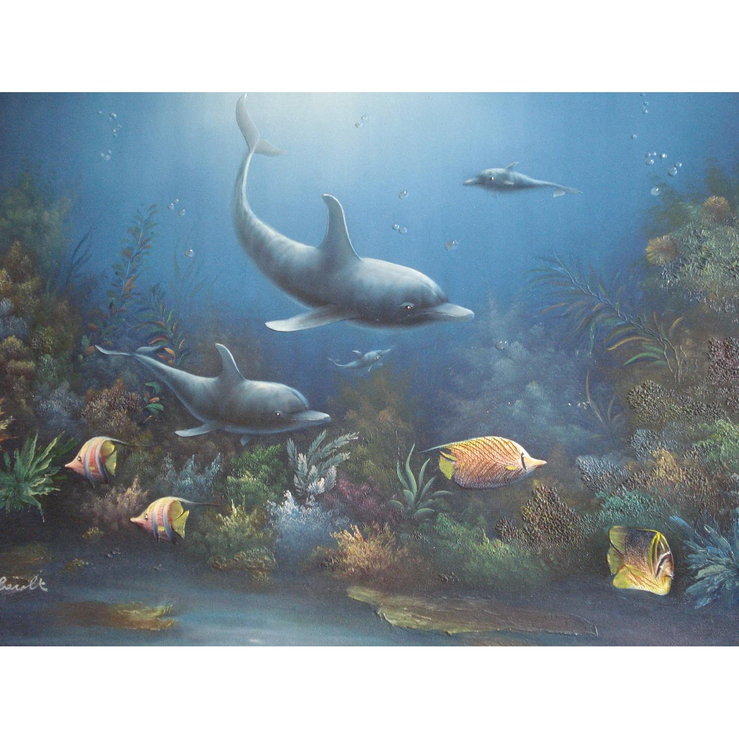 Raised Dolphin Painting by C. Benolt - image-4