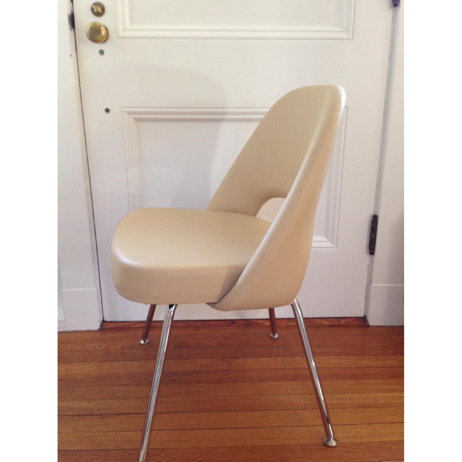 Knoll Leather Saarinen Executive Side Chairs with Metal Legs - Pair - image-1