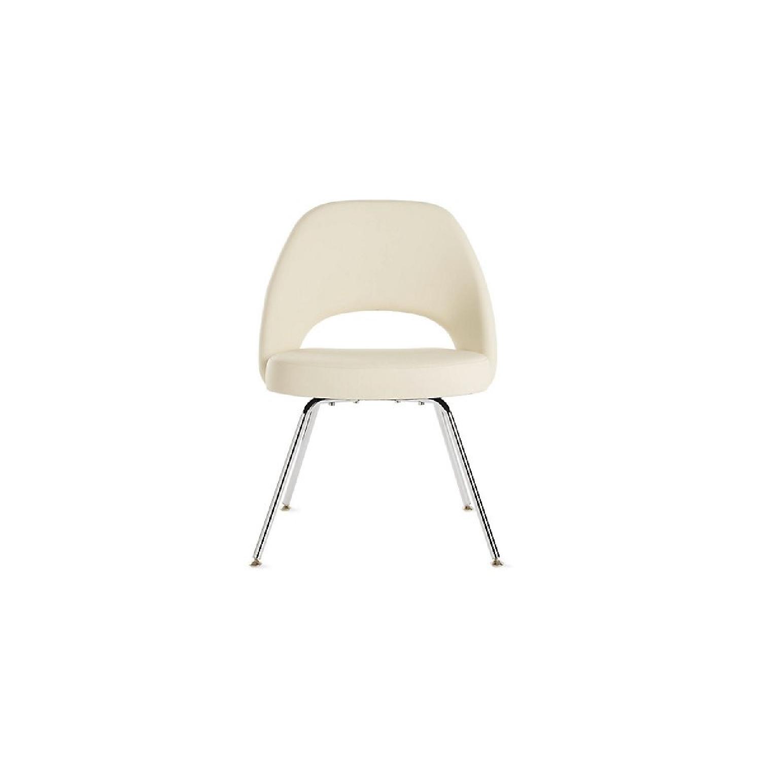 Knoll Leather Saarinen Executive Side Chairs with Metal Legs - Pair - image-4