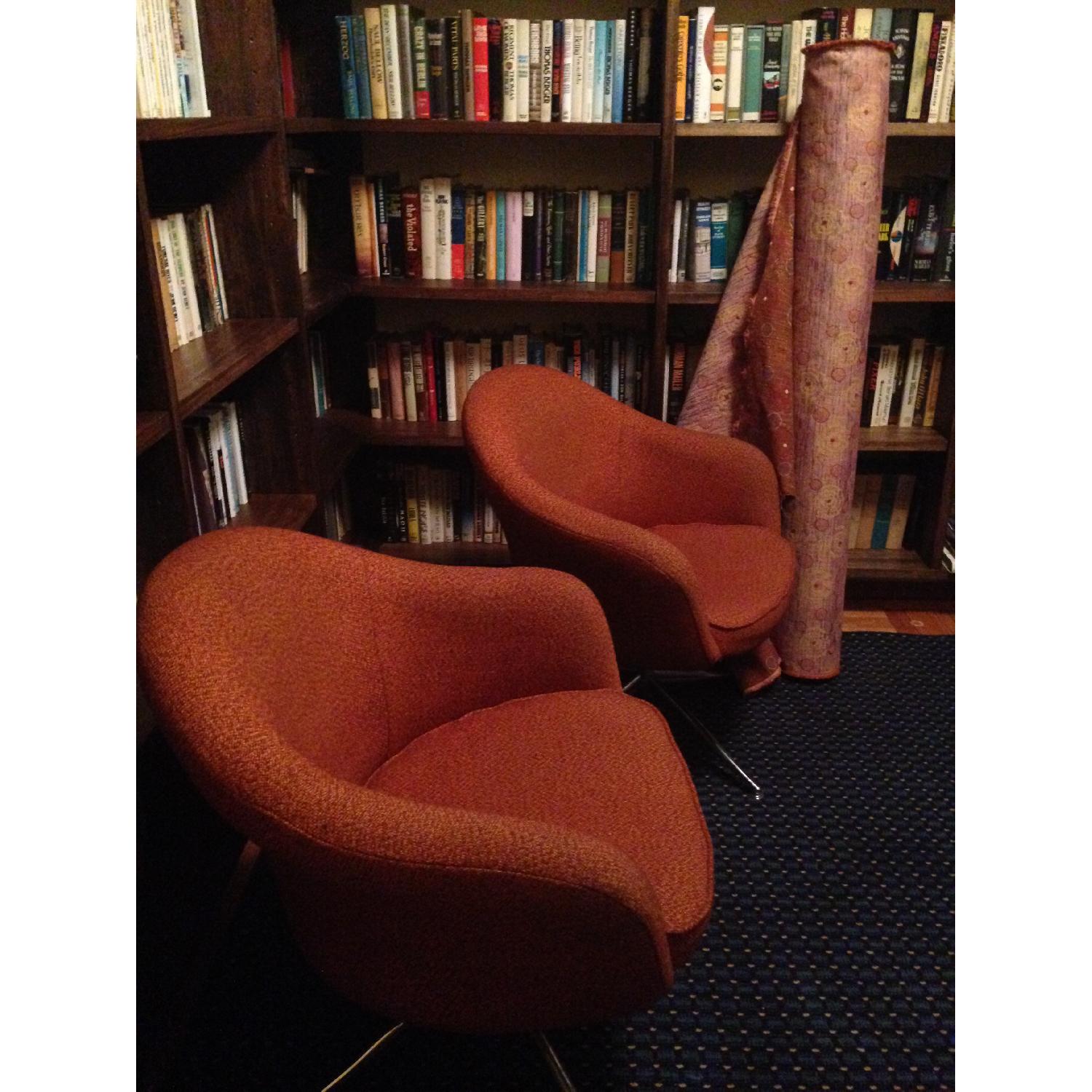 Baumritter Viko Mid Century Swivel Chairs w/ Fabric - Set of 2 - image-2