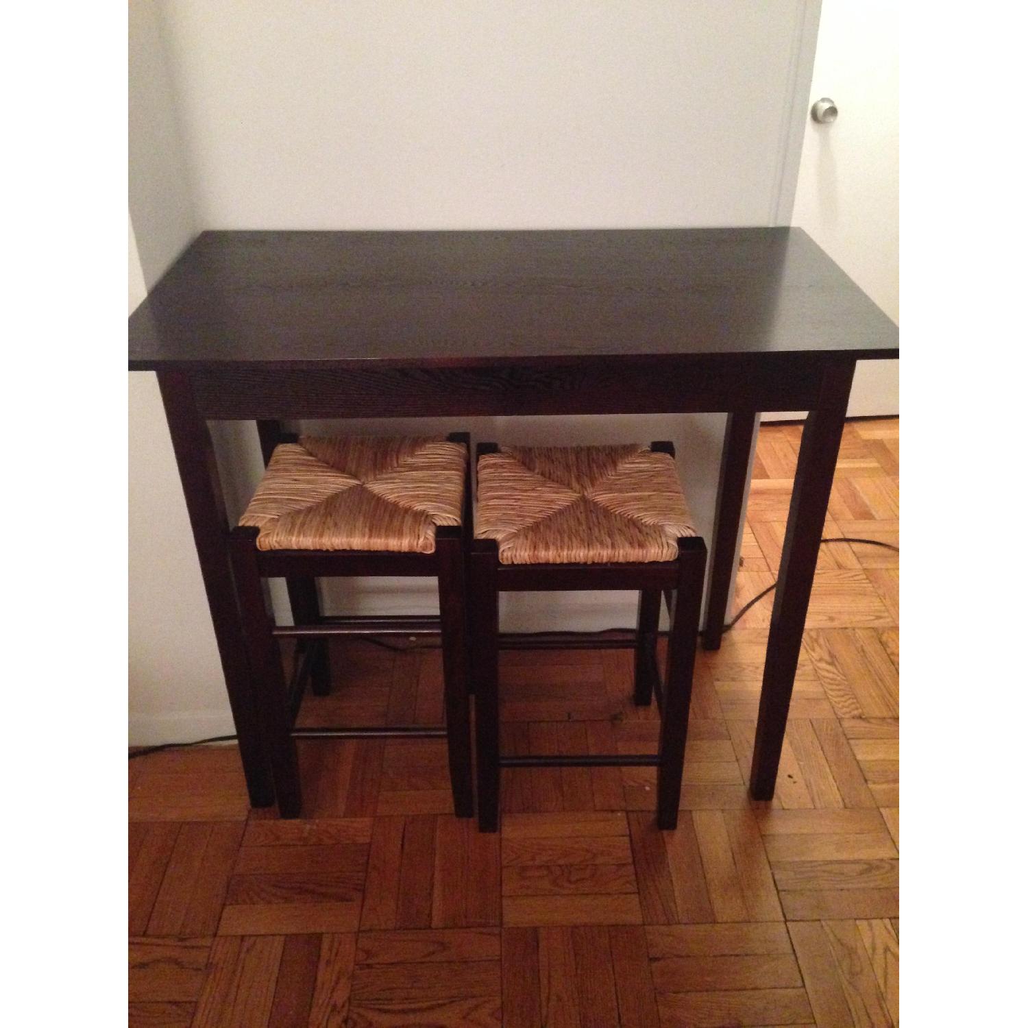 Macy's Espresso Bar Table w/ 2 Chairs - image-1