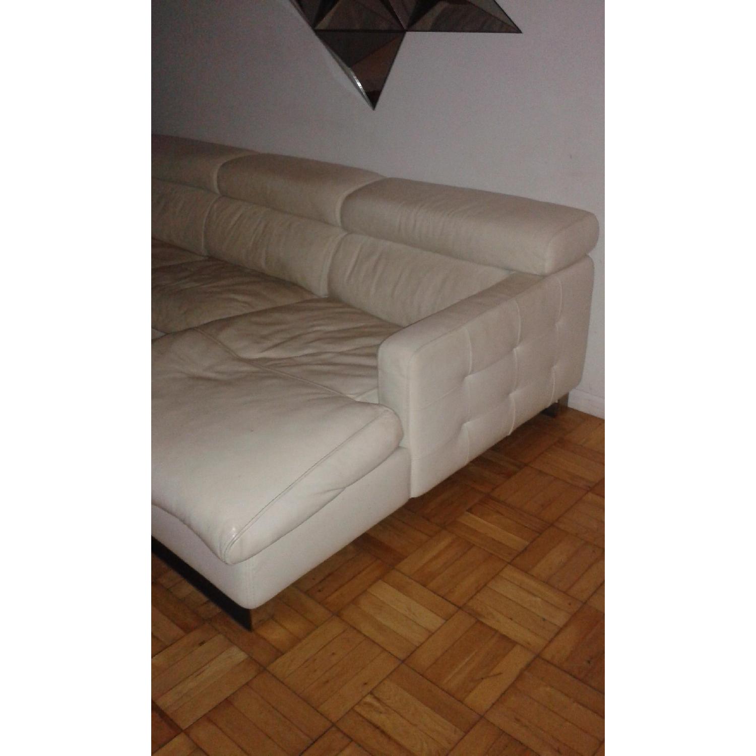 White Leather Sectional Sofa - image-1