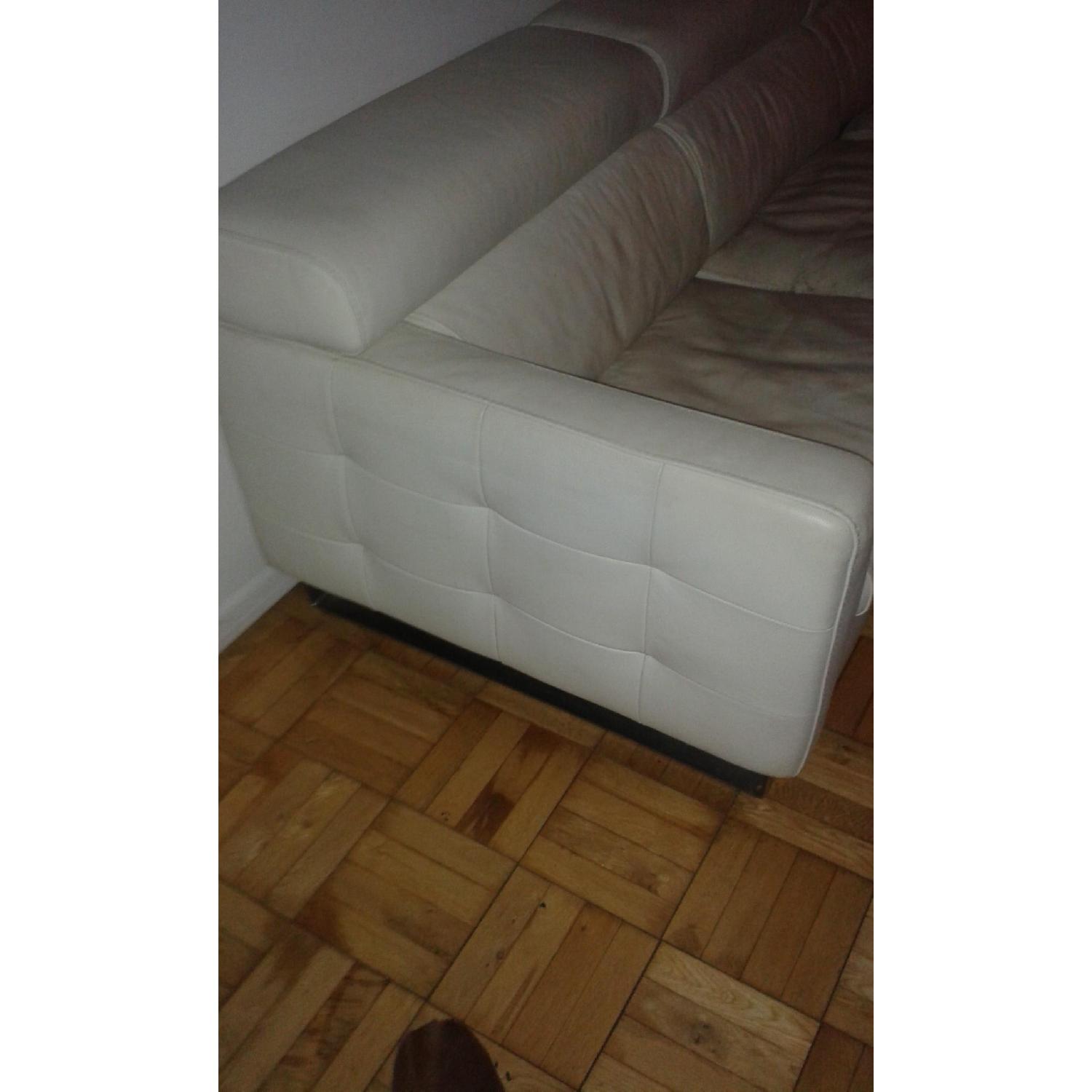 White Leather Sectional Sofa - image-2
