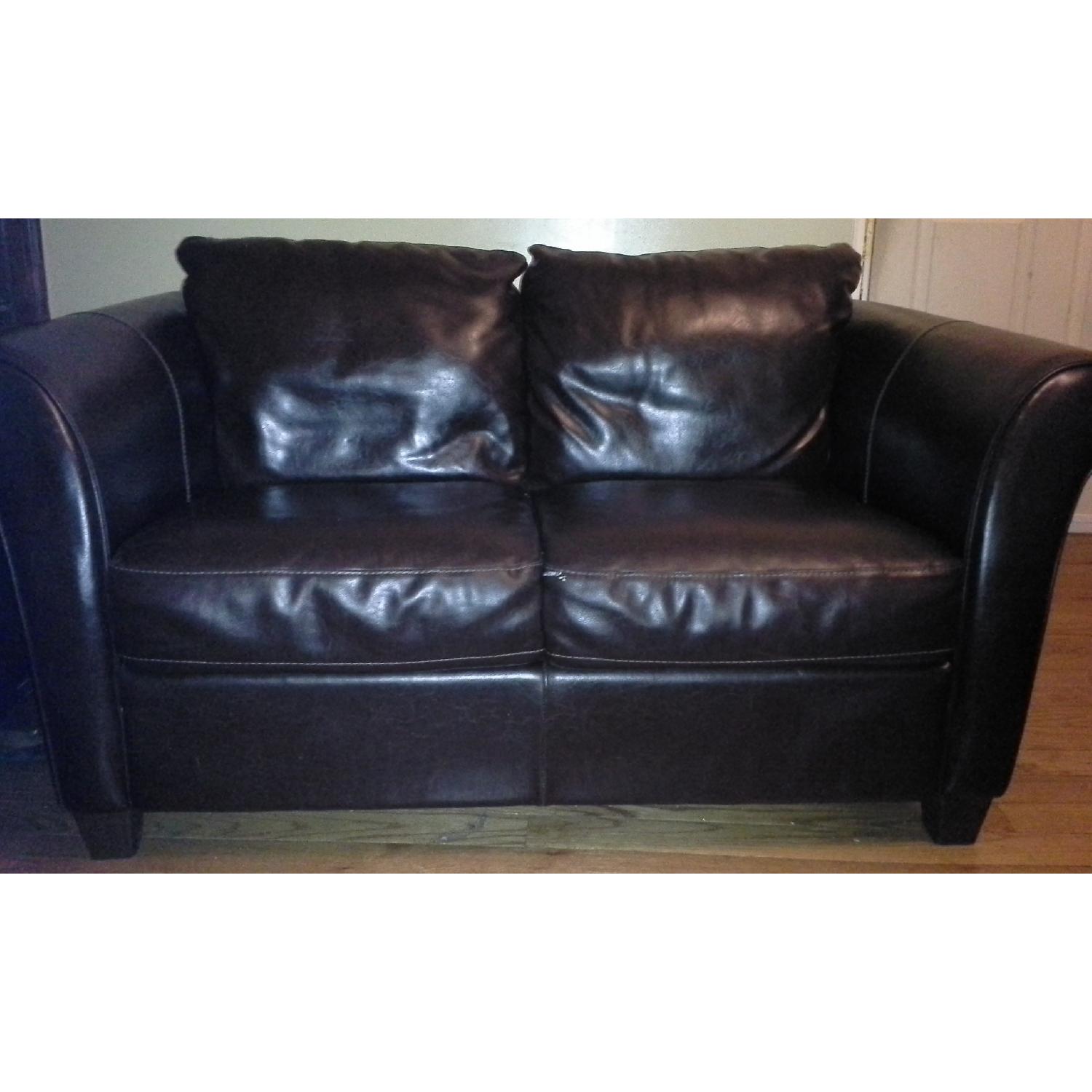 Natuzzi Italsofa Chocolate Loveseats - Pair - image-1