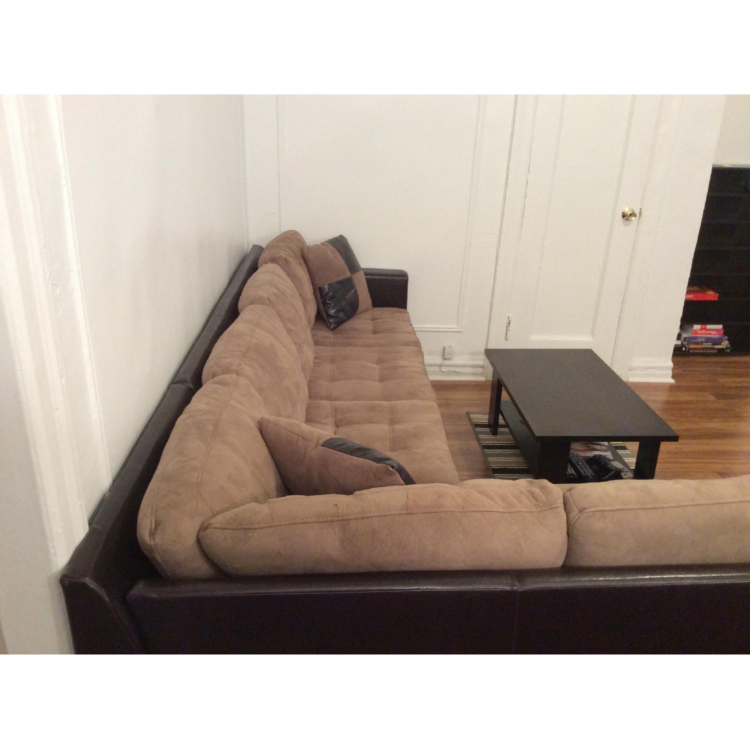 Bobkona Microfiber/Faux Leather Sectional Sofa - image-2