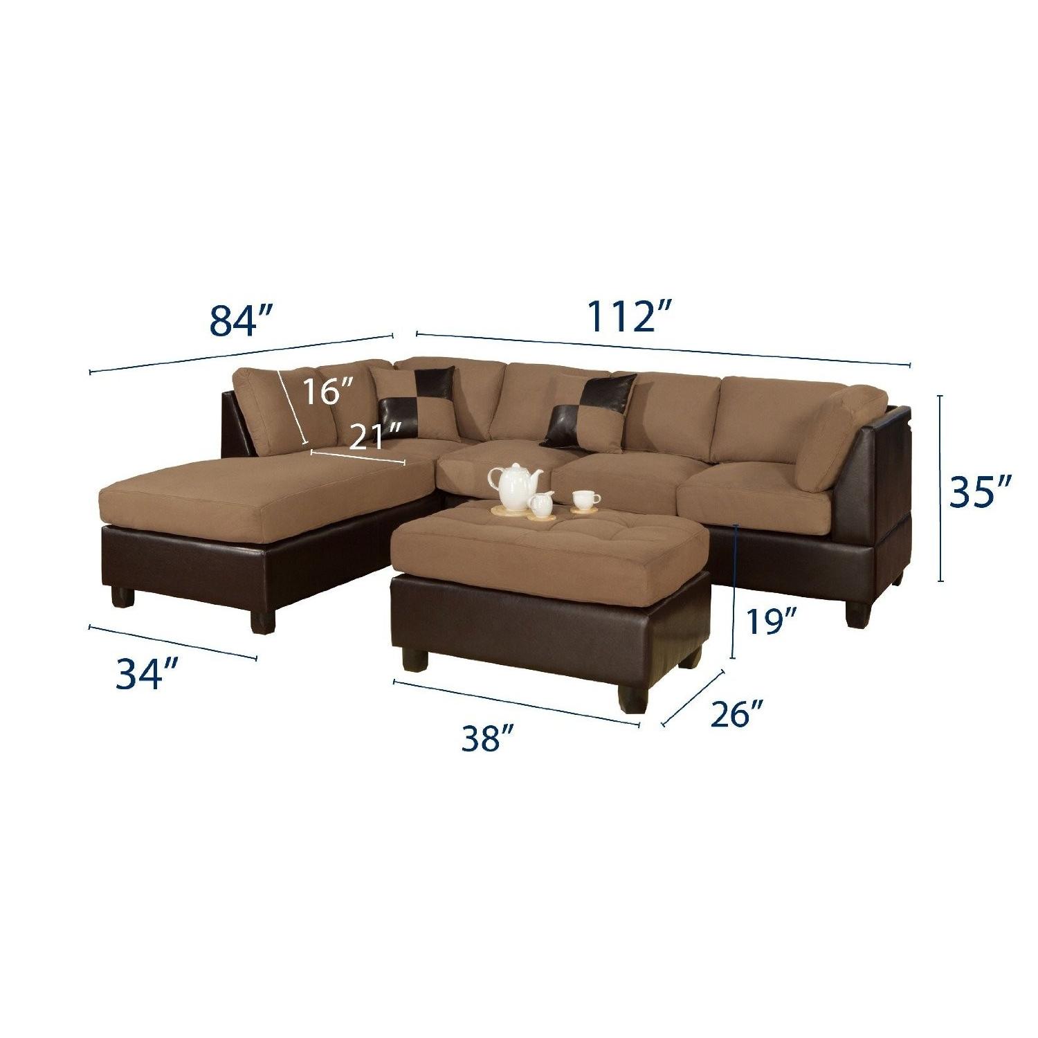 Bobkona Microfiber/Faux Leather Sectional Sofa - image-4