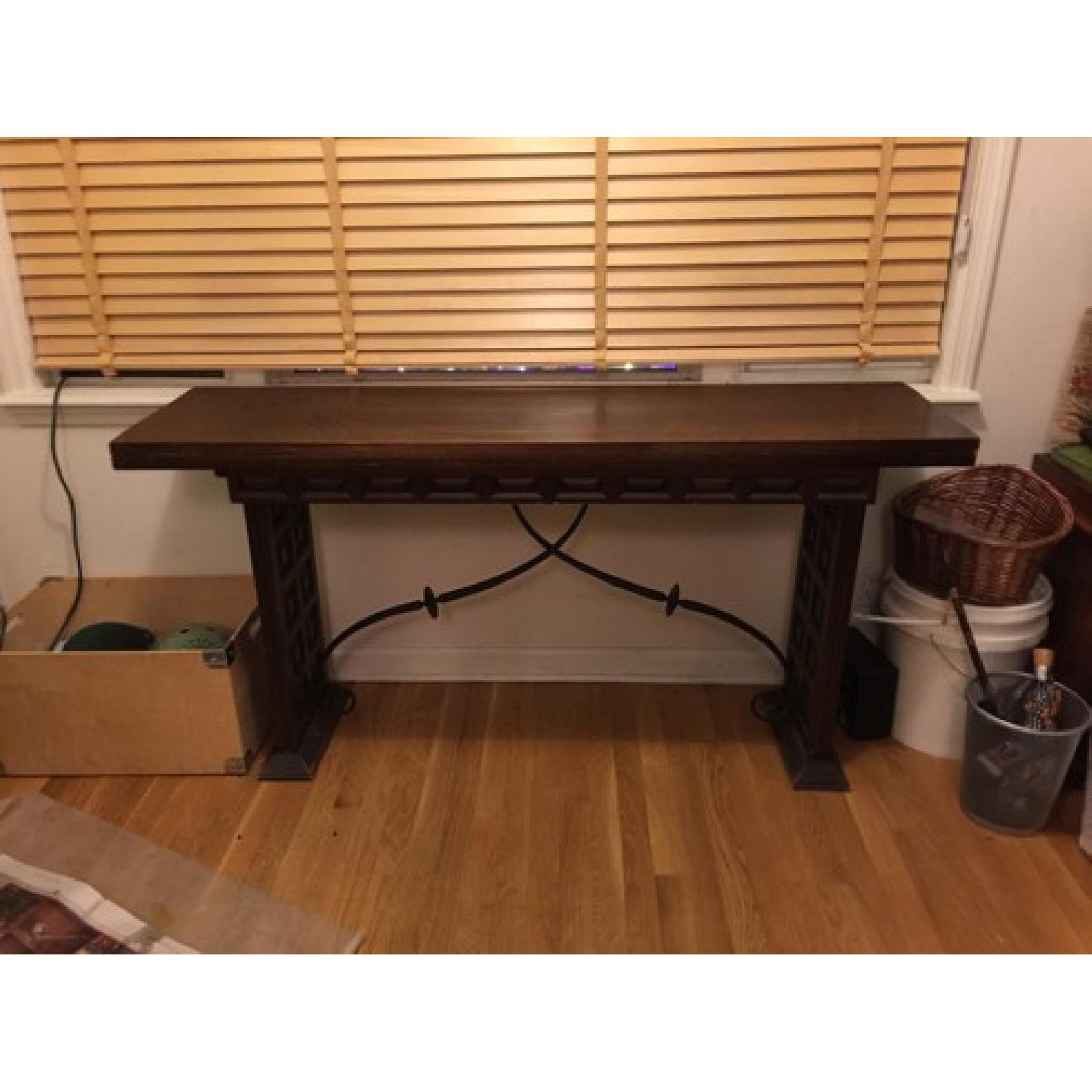Vintage Wood Drop Leaf Table - image-2