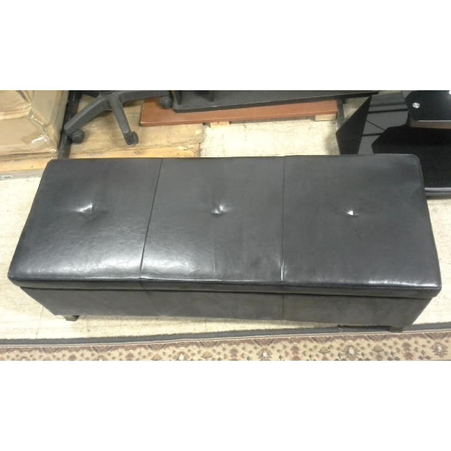 Kennedy International Inc. Black Storage Ottoman - image-1
