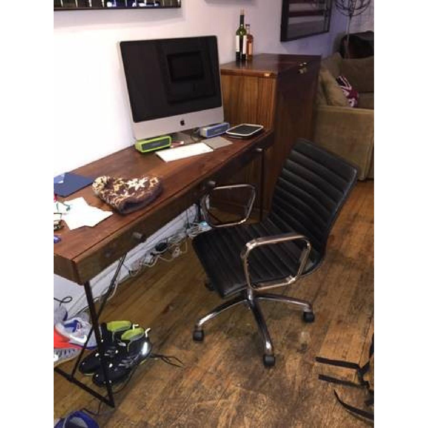 ABC Carpet & Home EdgeBlack Walnut Rustic Writing Desk - image-3