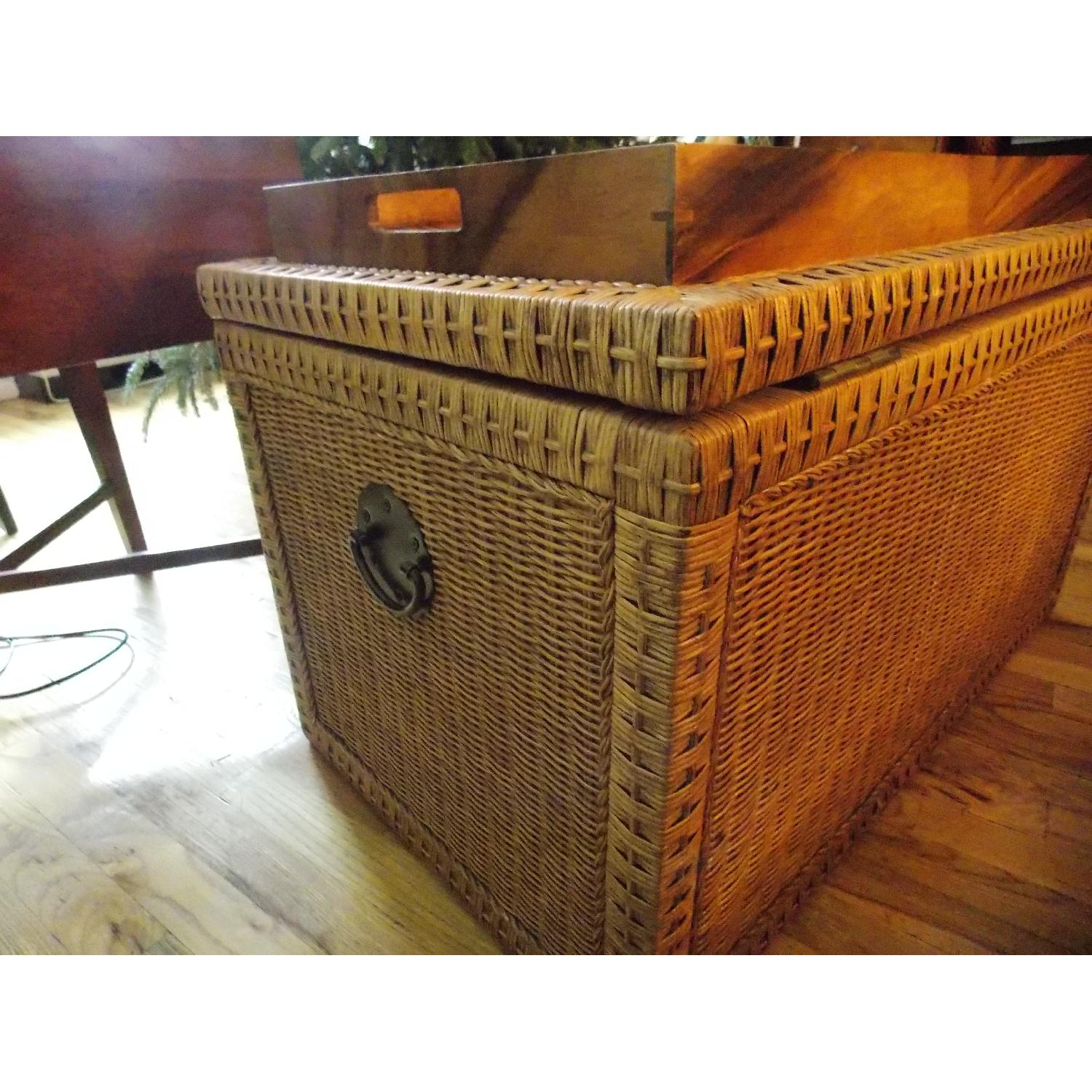 Crate & Barrel Rattan Trunk - image-4