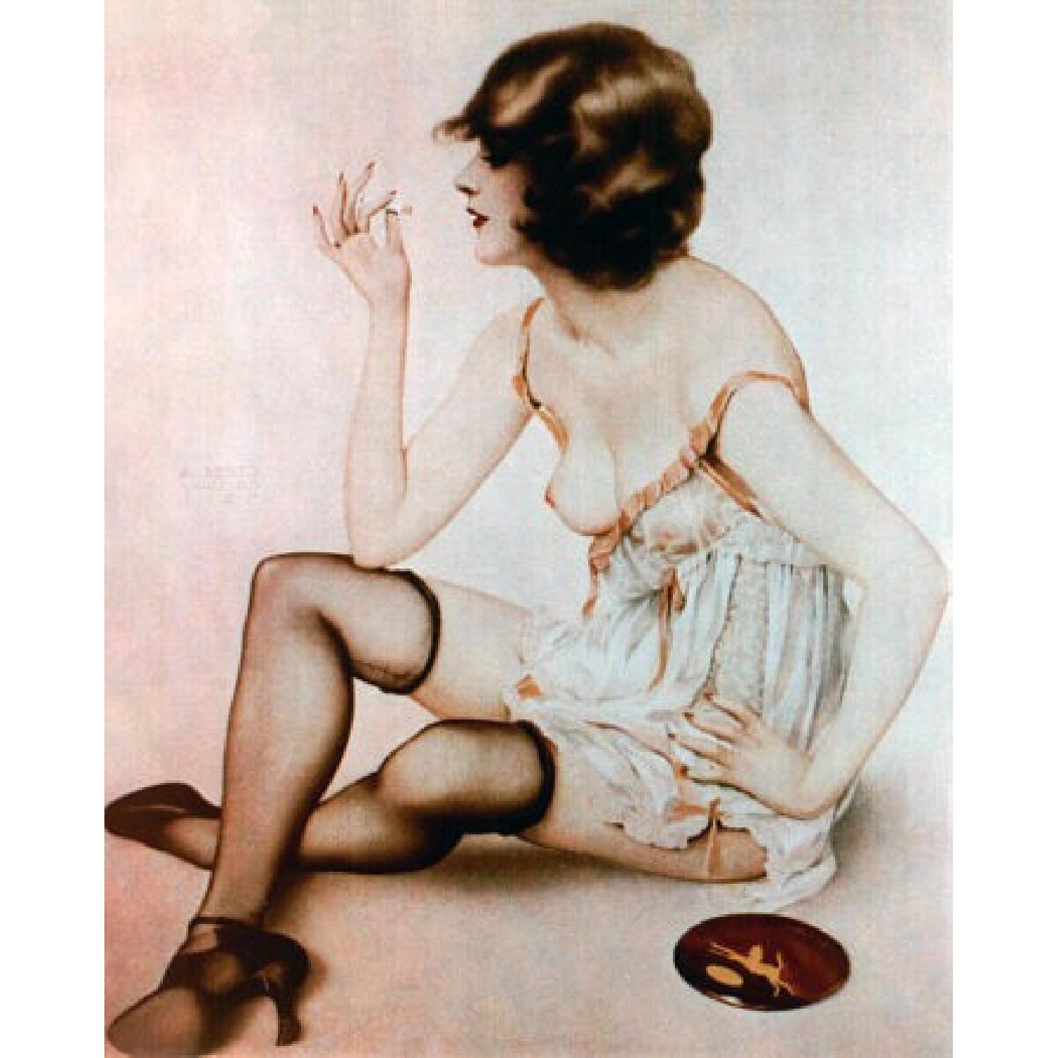 Alberto Vargas Framed Print - Smoke Dreams 1980 - image-1