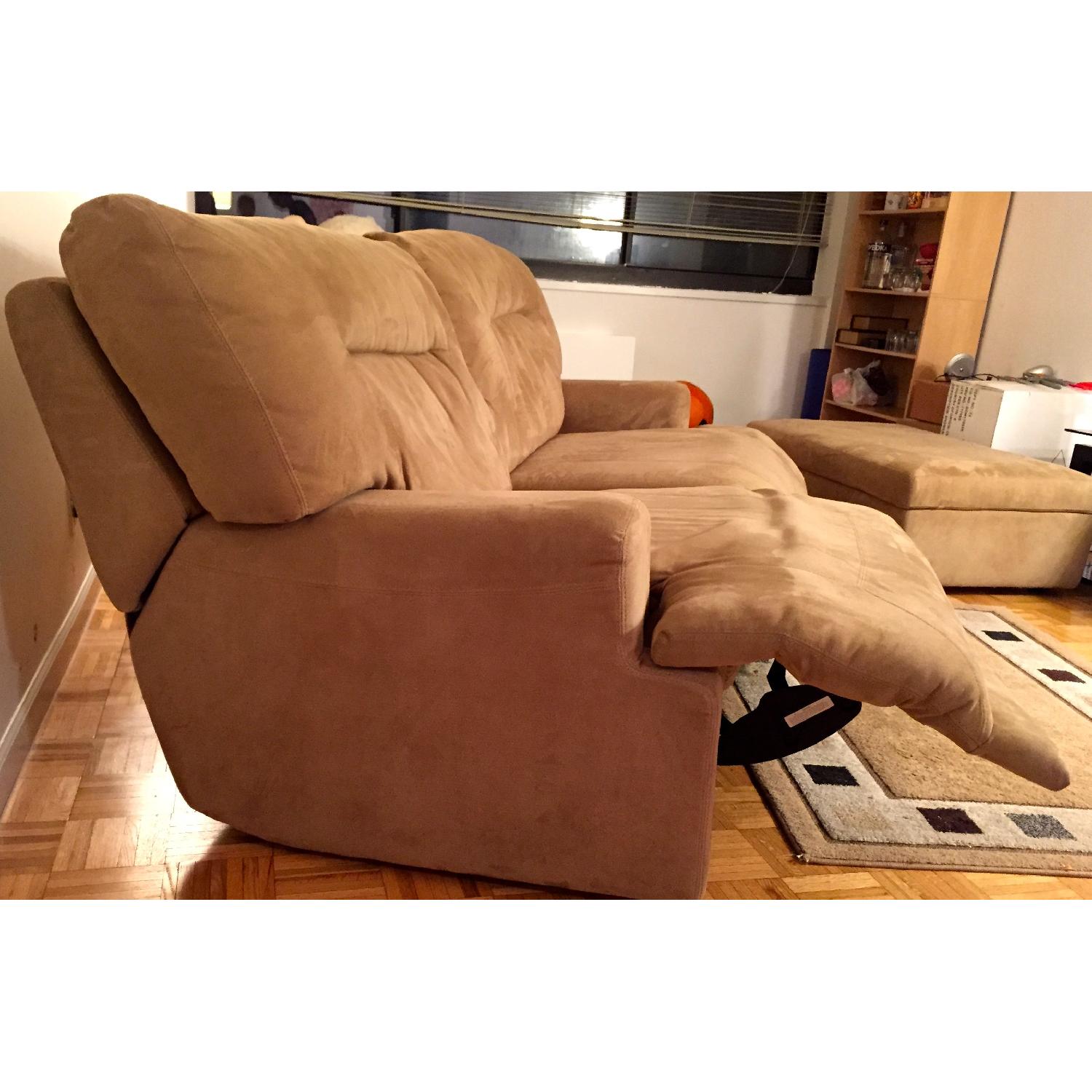 Macy's Ricardo Fabric Reclining Sofa w/ Power Recliner AptDeco