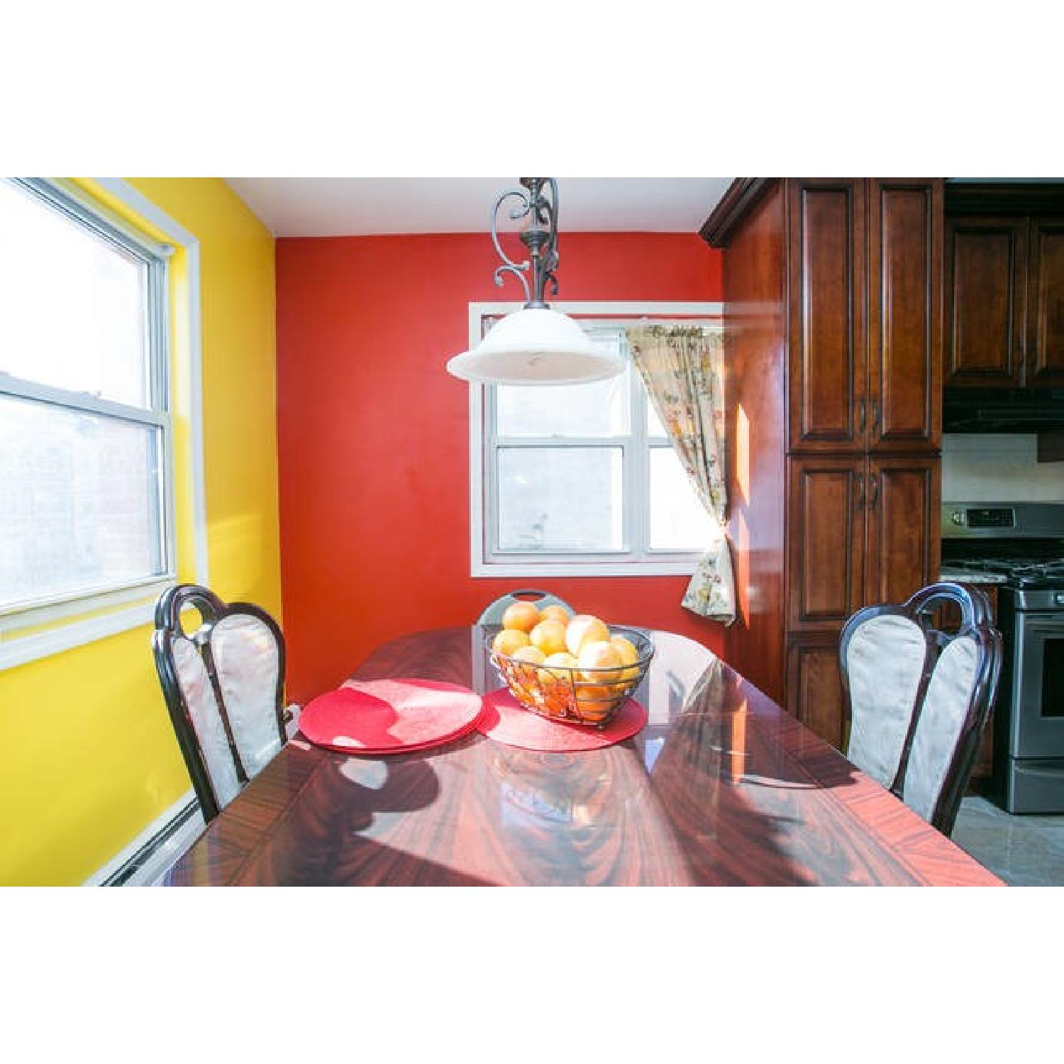 Seamans Furniture Solid Mahogany Dining Table With Real Marble Base. - image-6