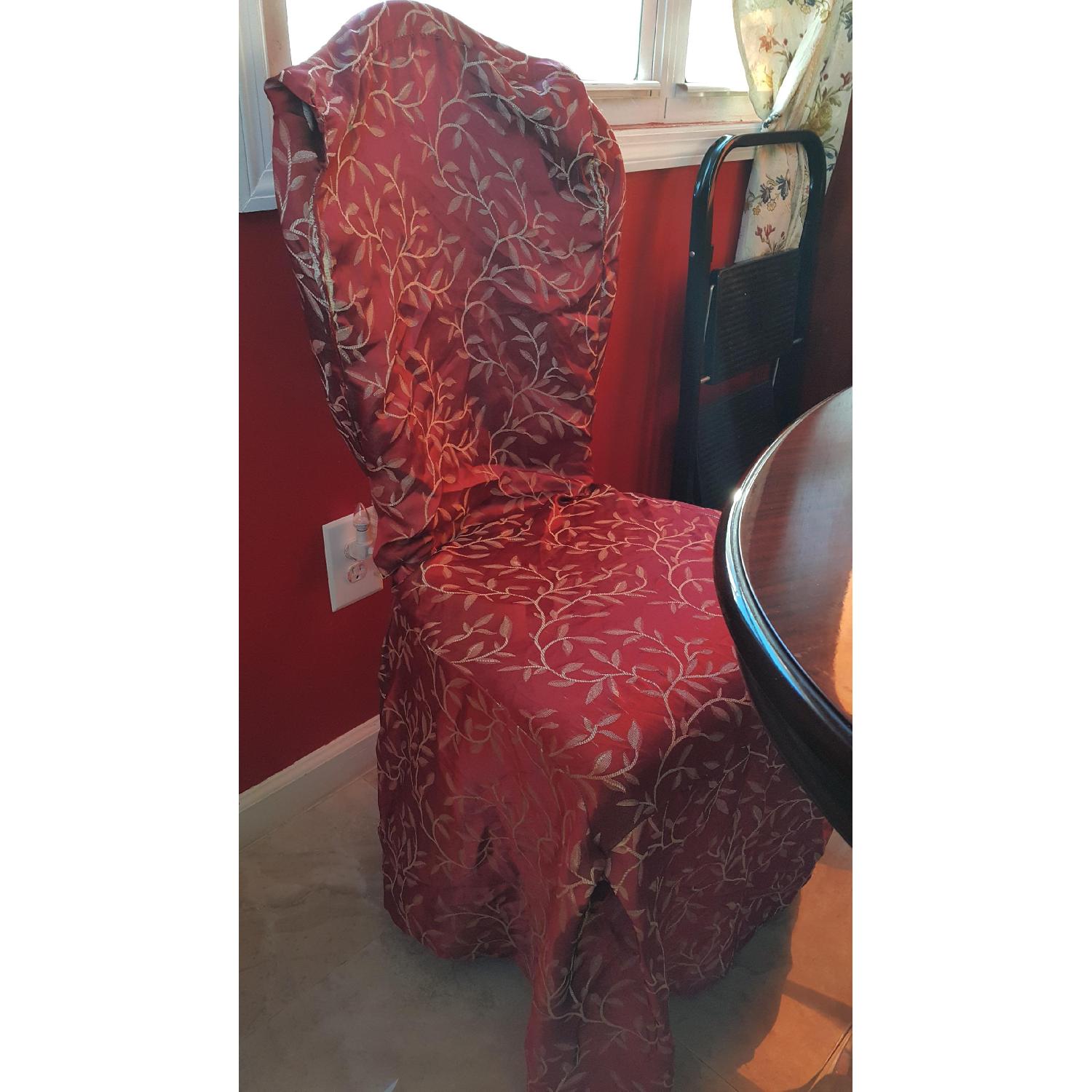 Seamans Furniture Solid Mahogany Dining Table With Real Marble Base. - image-8