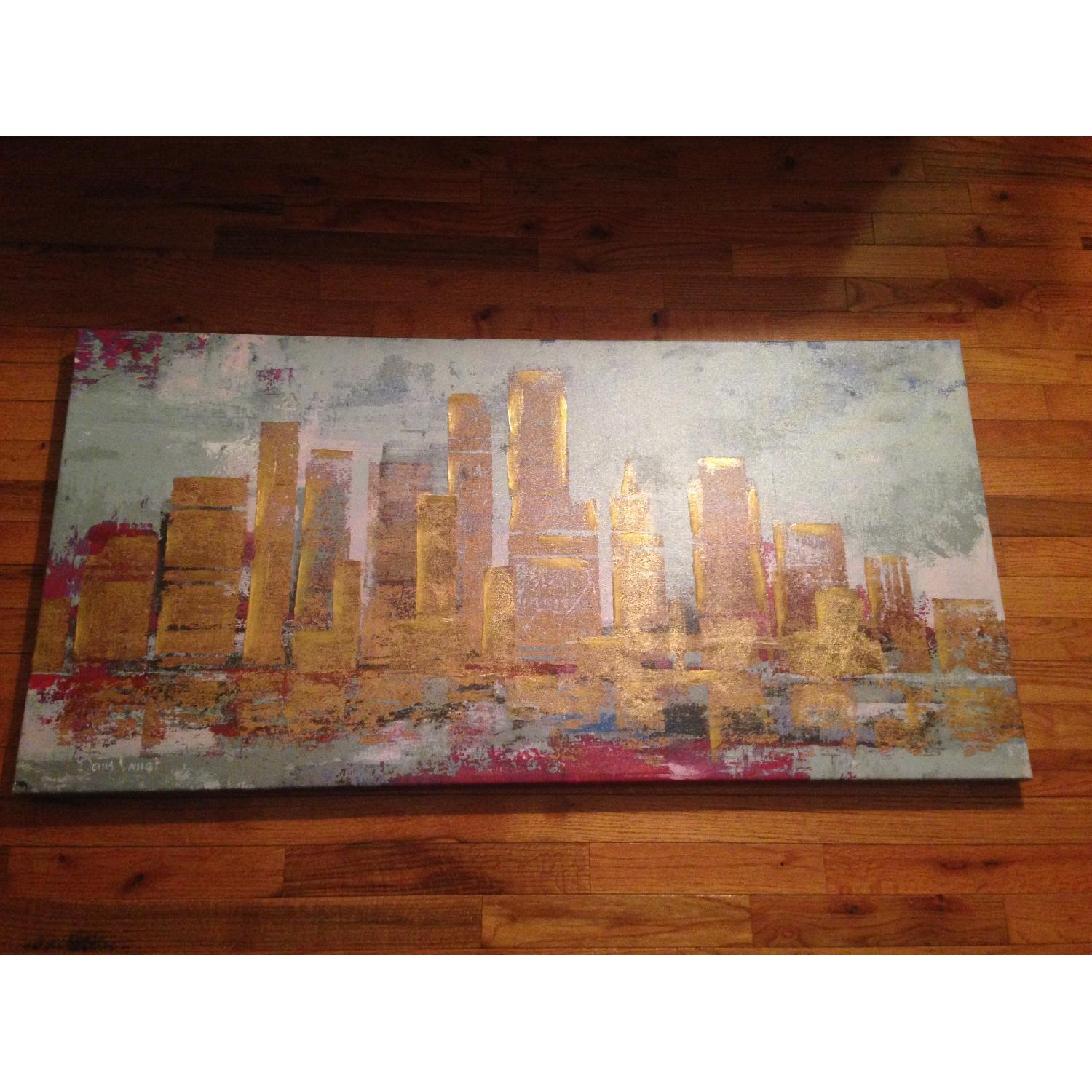 Art Show NYC Skyline Canvas Painting - image-1