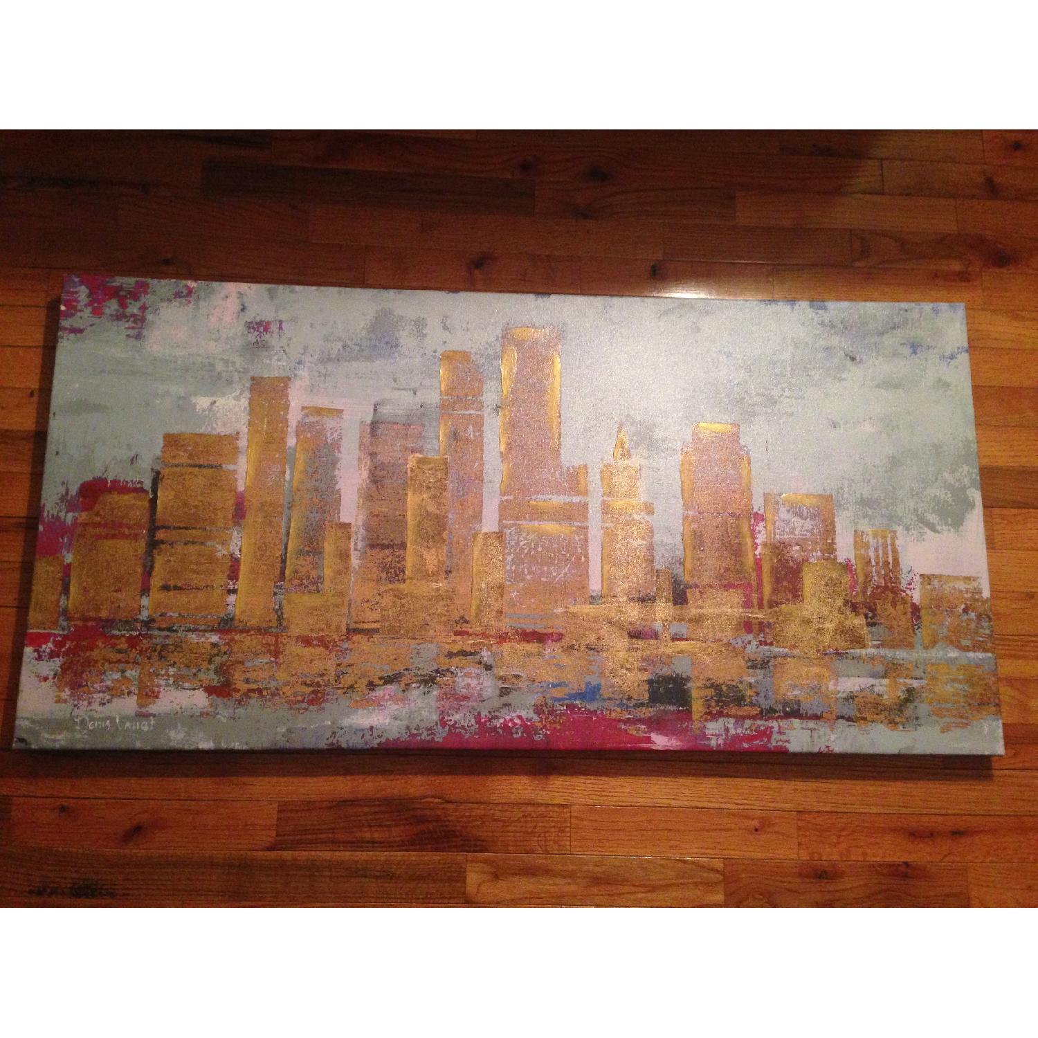 Art Show NYC Skyline Canvas Painting - image-2