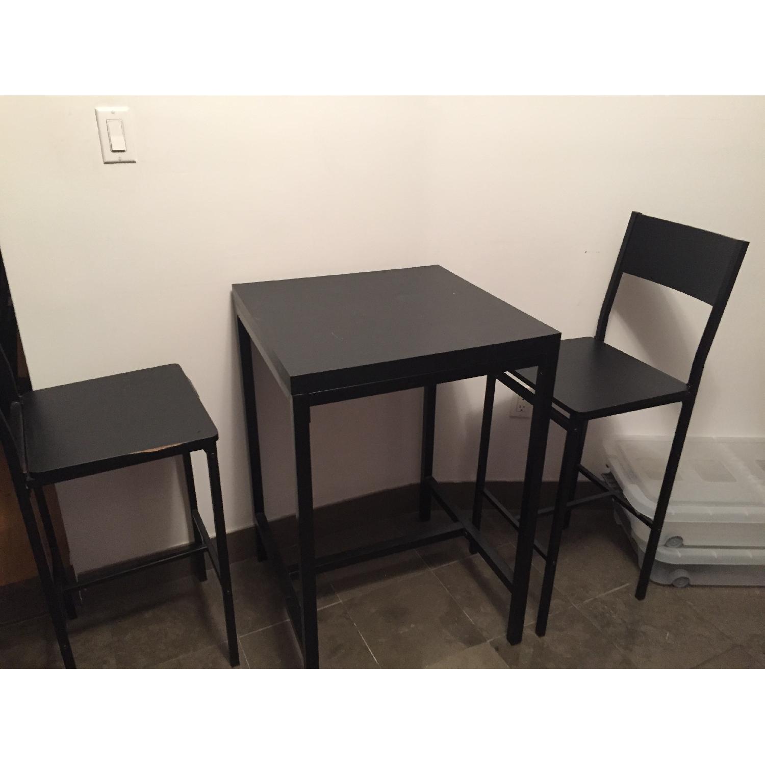 Ikea 3 Piece Black Dining Set - image-1