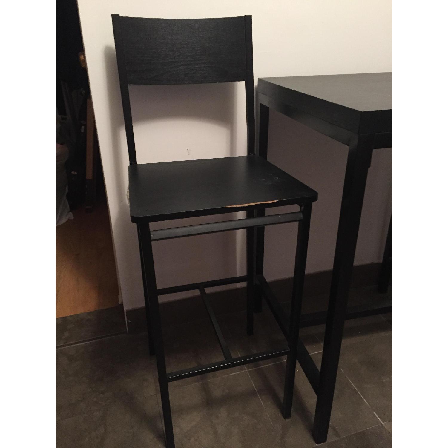 Ikea 3 Piece Black Dining Set - image-2