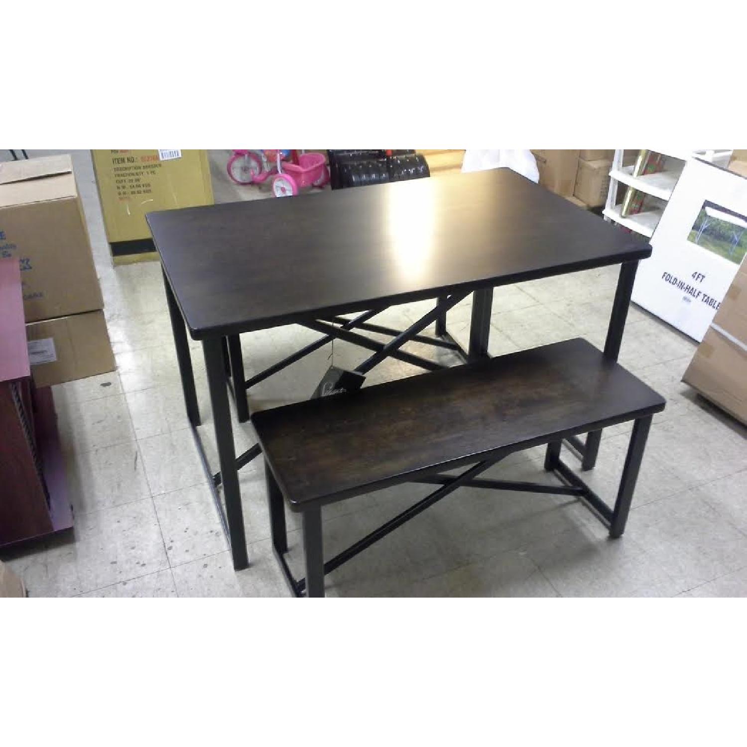 Ashley's Rectangle Table w/ 2 Benches - image-2