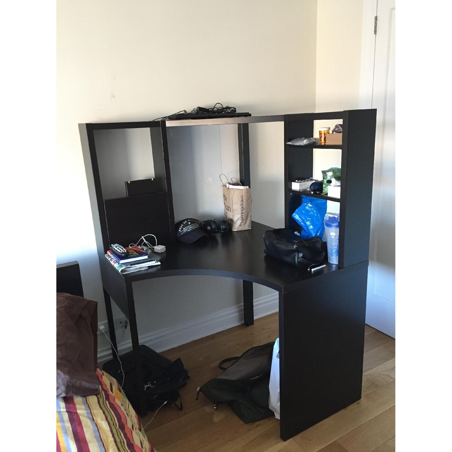 Dark Brown Wood Desk - image-1