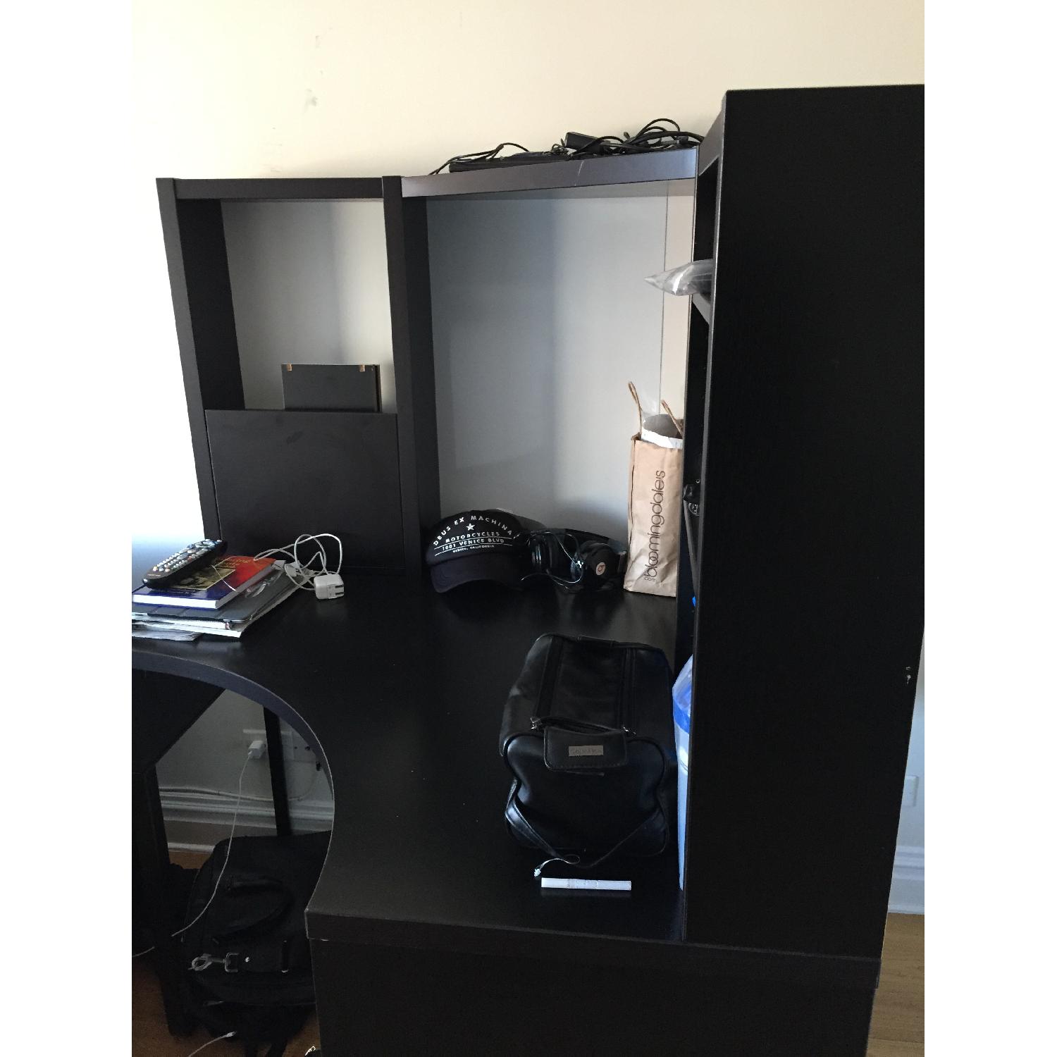 Dark Brown Wood Desk - image-2
