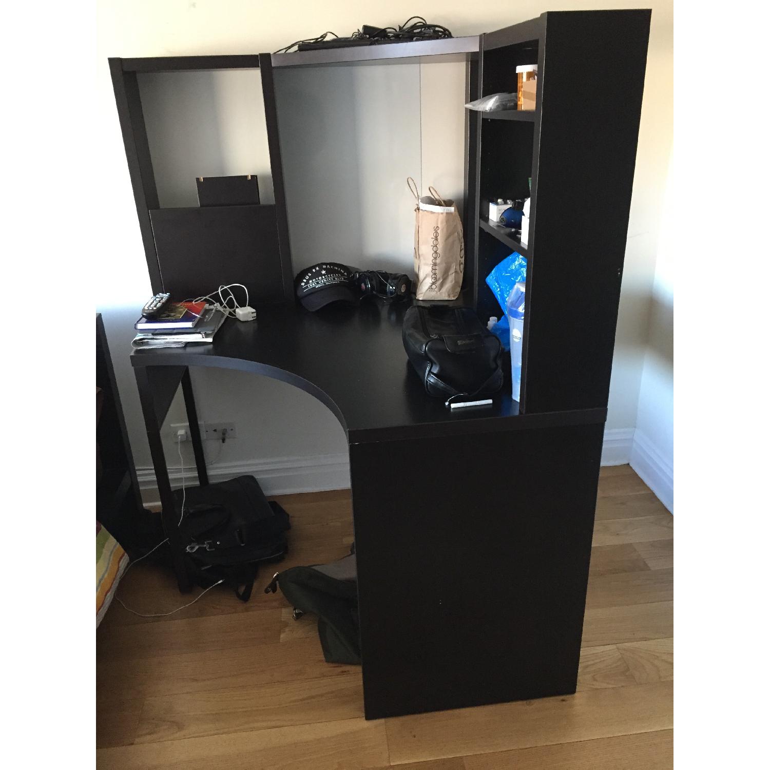 Dark Brown Wood Desk - image-3