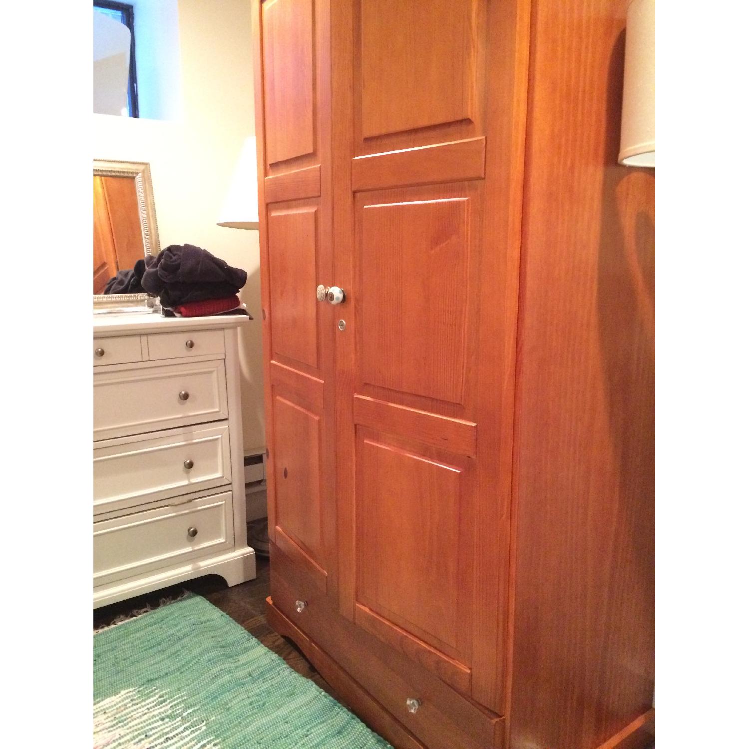 Solid Wood Armoire with Anthropologie Hardware AptDeco