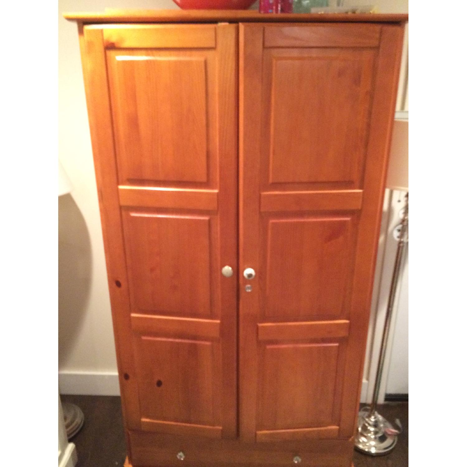 Solid Wood Armoire with Anthropologie Hardware AptDeco