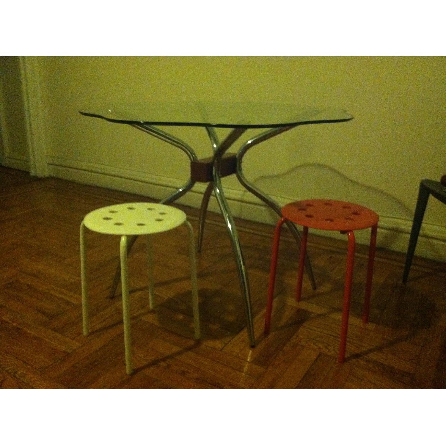 Glass and Metal Dining Table - image-7