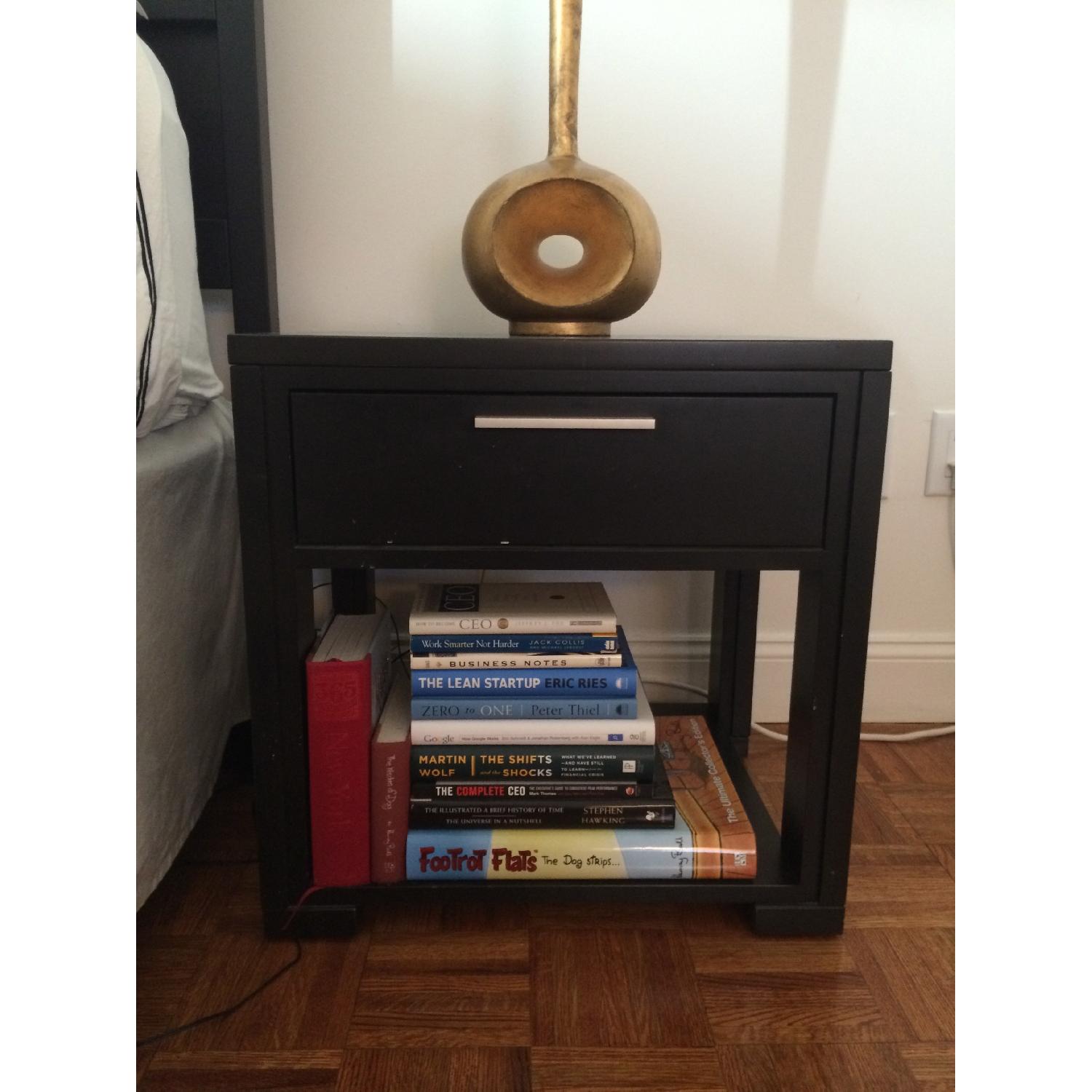 Crate & Barrel Black Nightstands - Set of 2 - image-1
