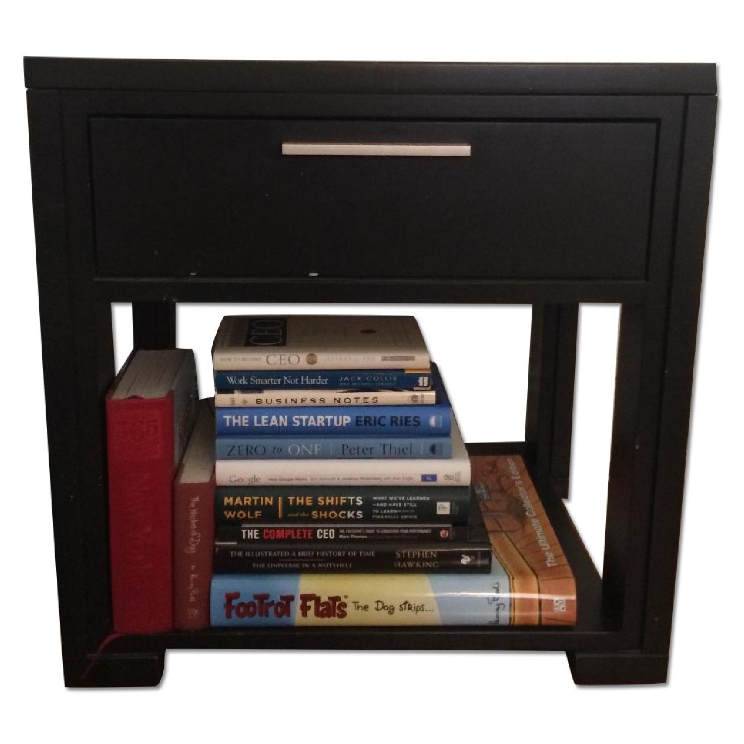 Crate & Barrel Black Nightstands Set of 2 AptDeco