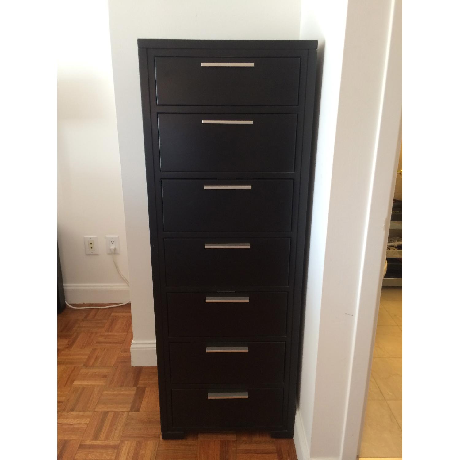Crate & Barrel Black Chest of Drawers - image-1