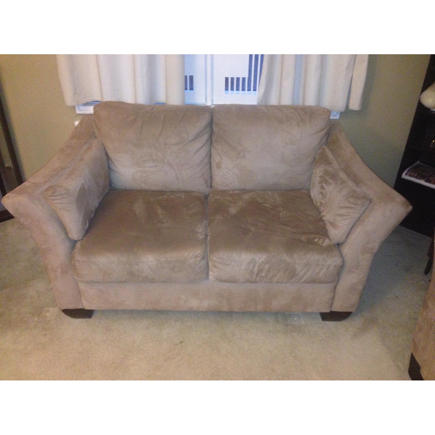 Jennifer Convertibles Microsuede Loveseat - image-1