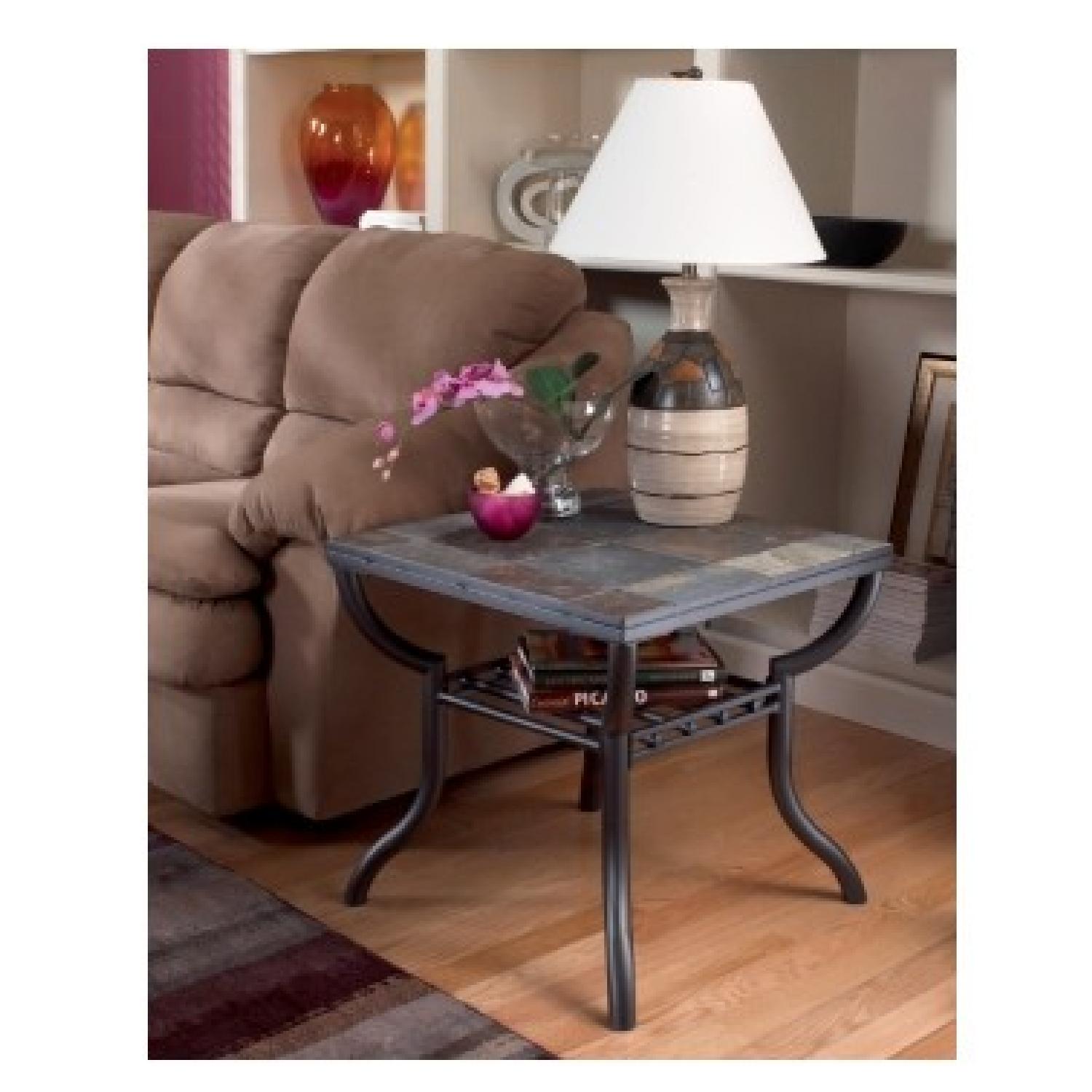 Ashley's Charcoal Tile End Tables - Set of 2 - image-1