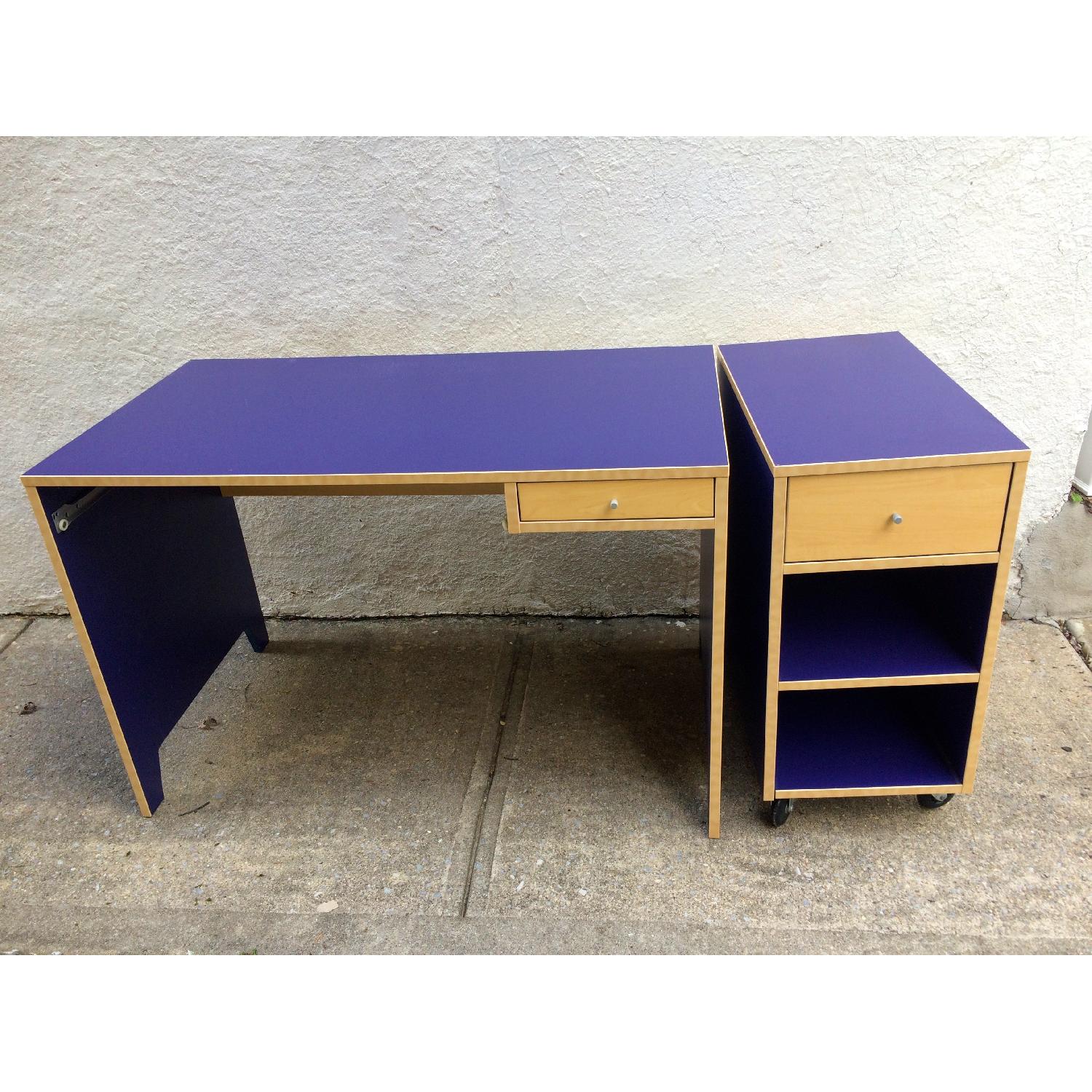 Ikea Desk w/ Side Shelf Unit AptDeco