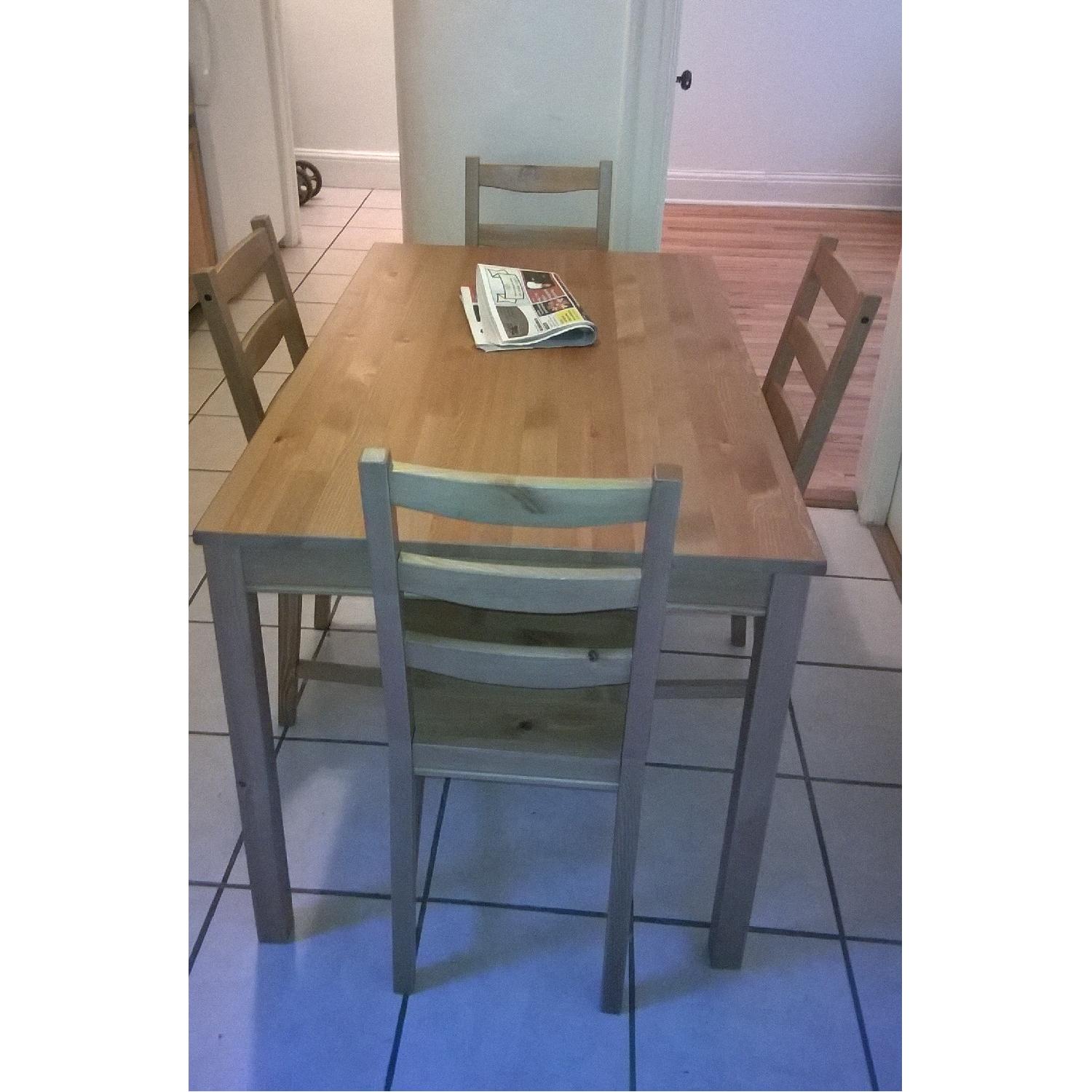 Ikea Wooden Dining Table w/ 4 Wooden Chairs - image-4