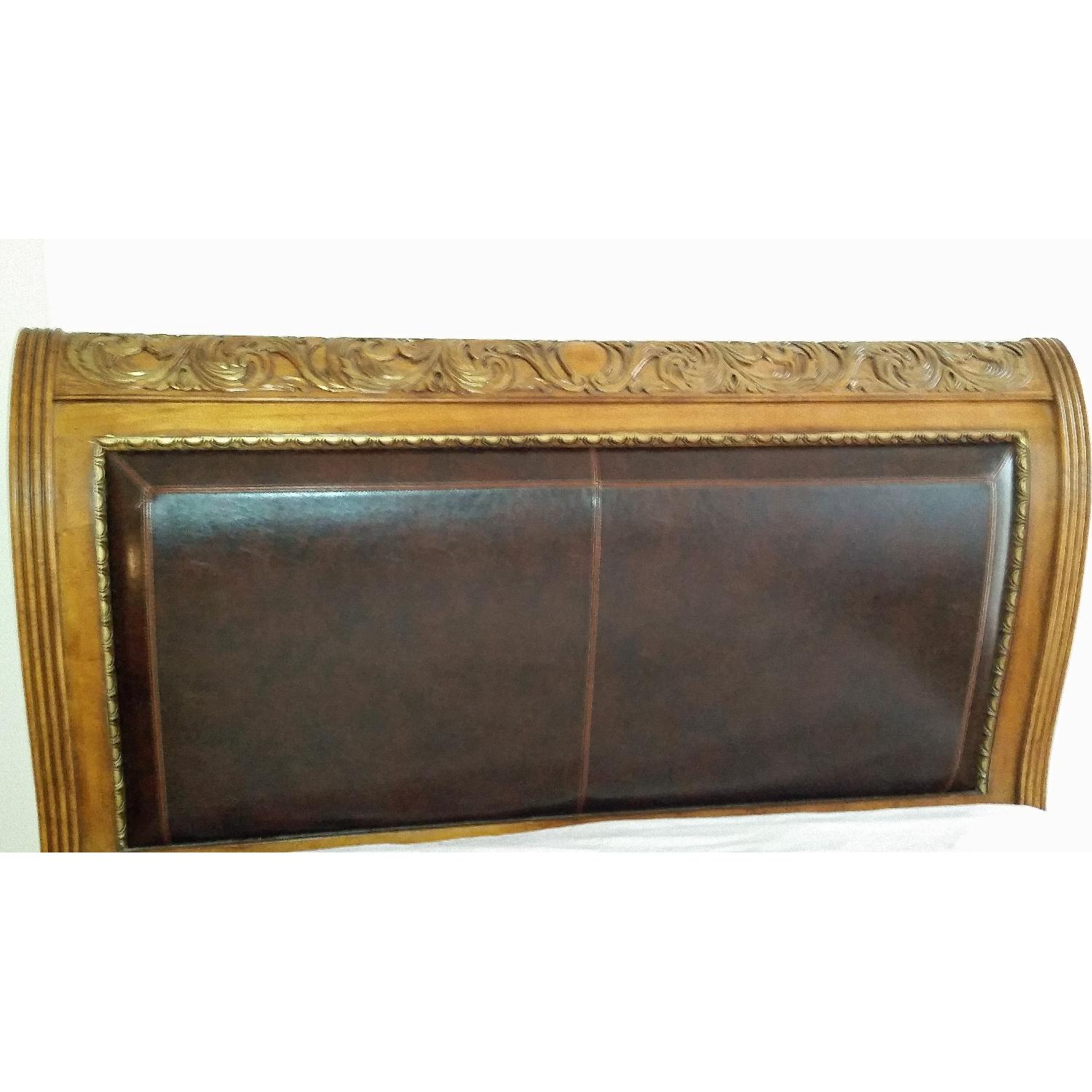 Legacy Classic Furniture Versailles Queen Leather & Wood Sleigh Bed - image-2