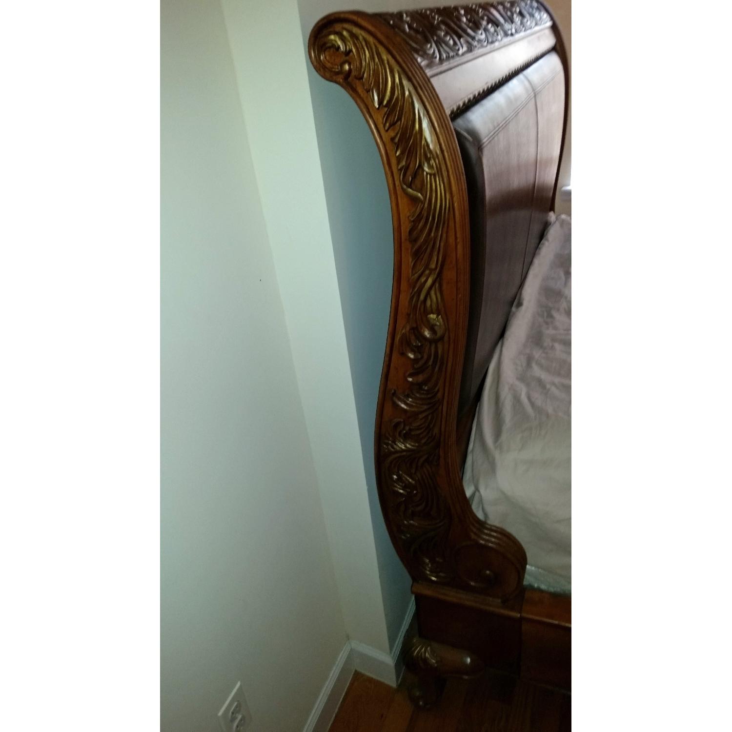 Legacy Classic Furniture Versailles Queen Leather & Wood Sleigh Bed - image-4