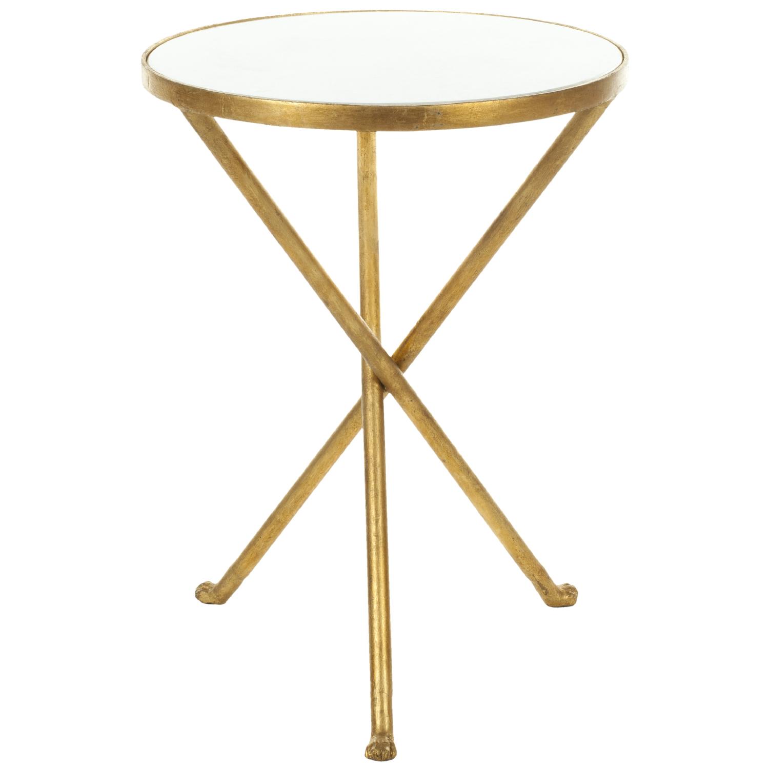 Safavieh White/ Gold Legs Accent Table - image-0