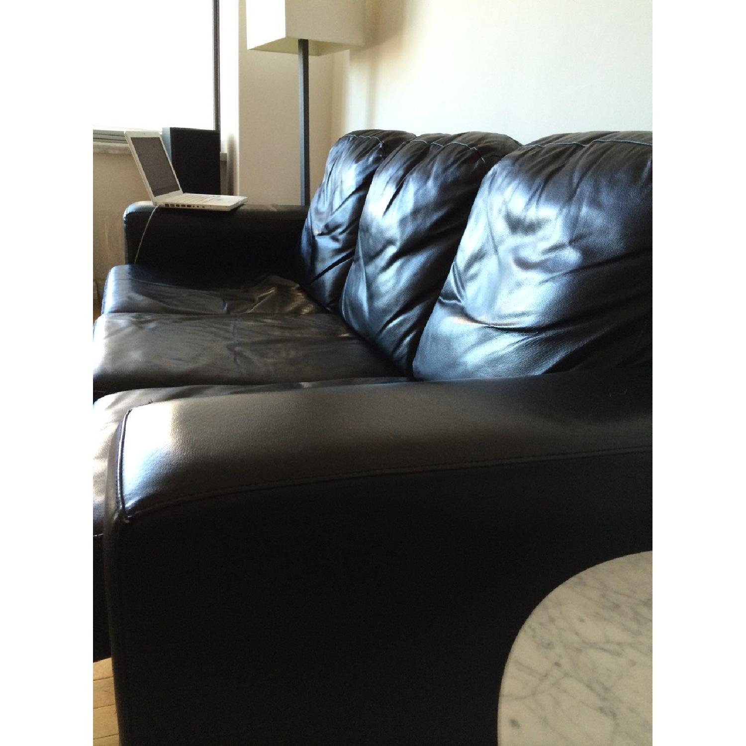 Jennifer Leather Black Leather Sleeper Sofa - image-5
