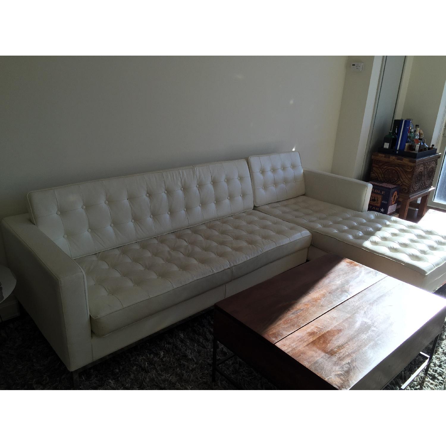 White :Leather Couch - image-2