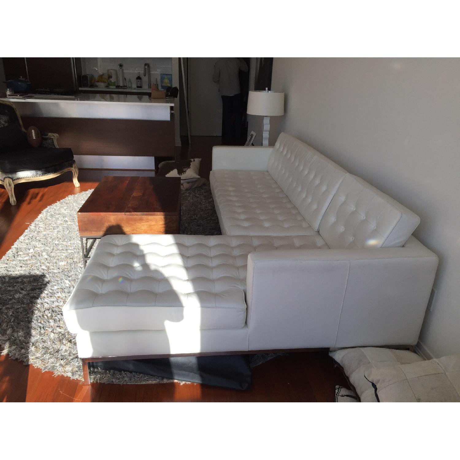 White Leather Couch - Thumbnail 2
