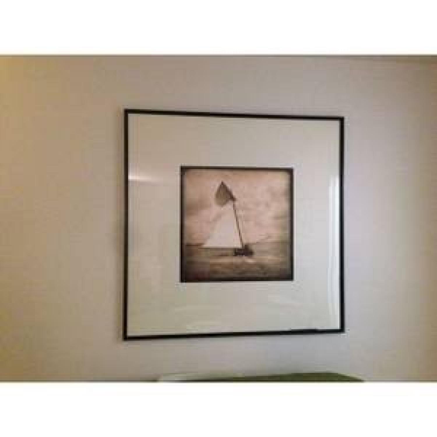 Pottery Barn Sepia Sailboat Photograph - image-1