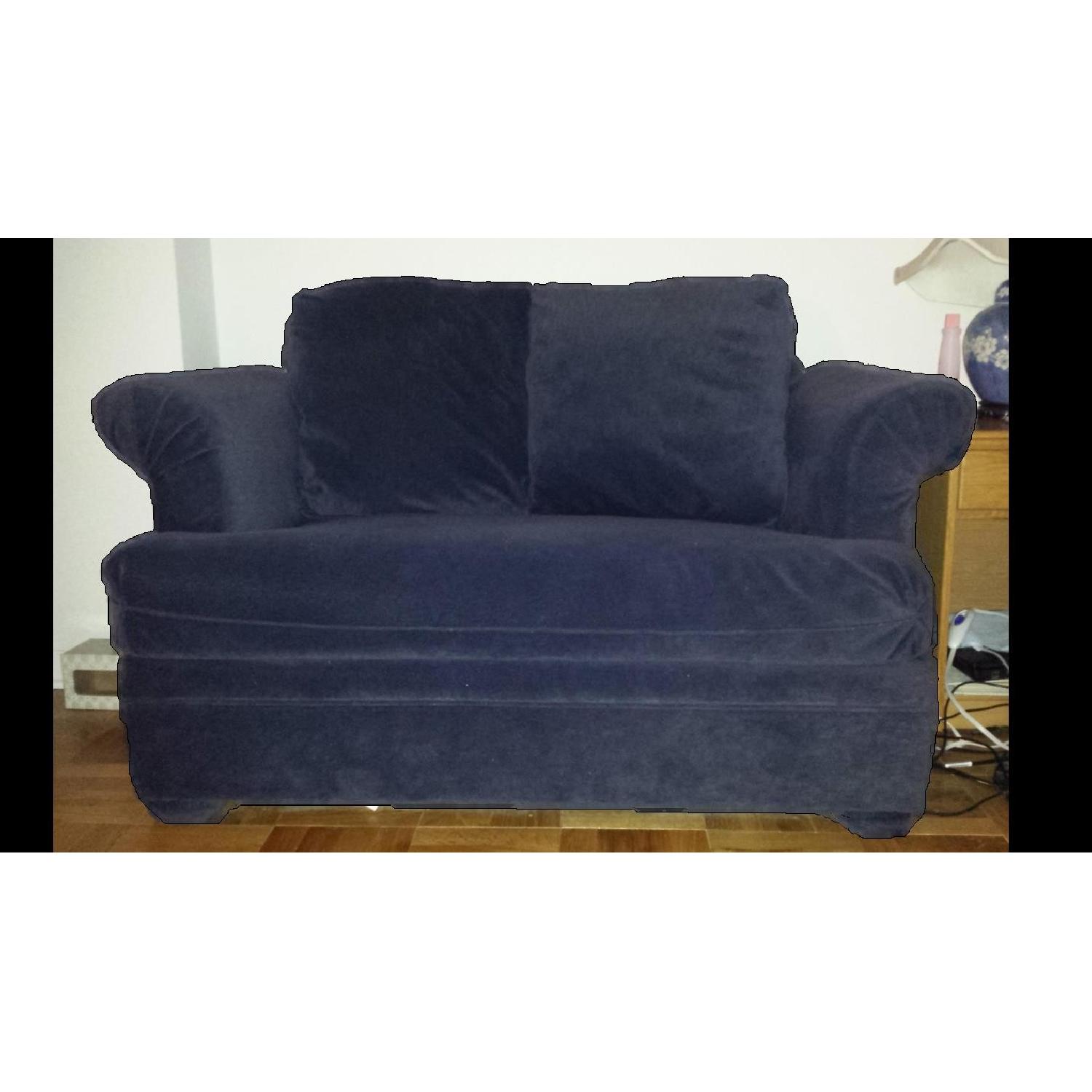 Navy Vintage Sleeper Sofa and Ottoman with Storage - image-3