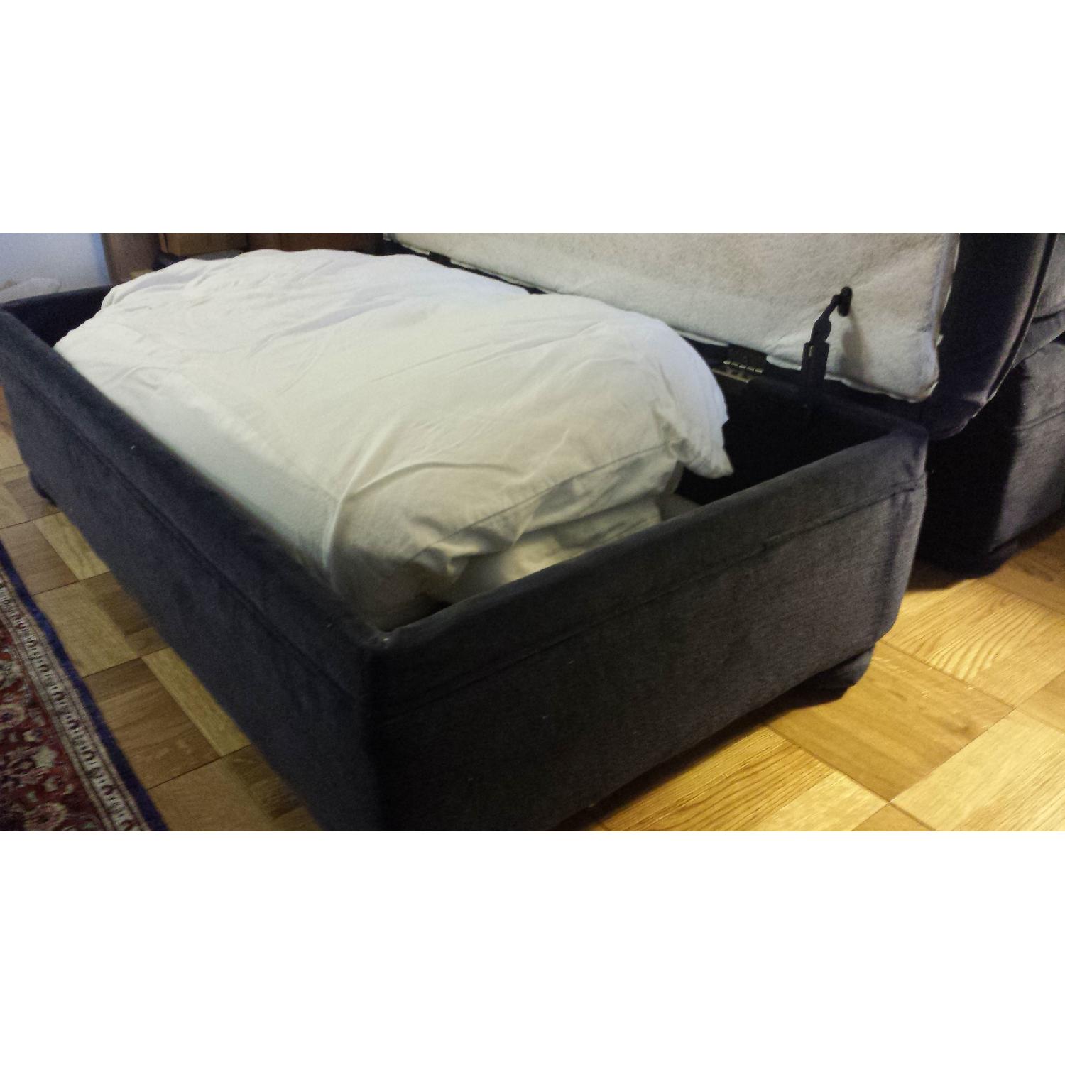 Navy Vintage Sleeper Sofa and Ottoman with Storage - image-7